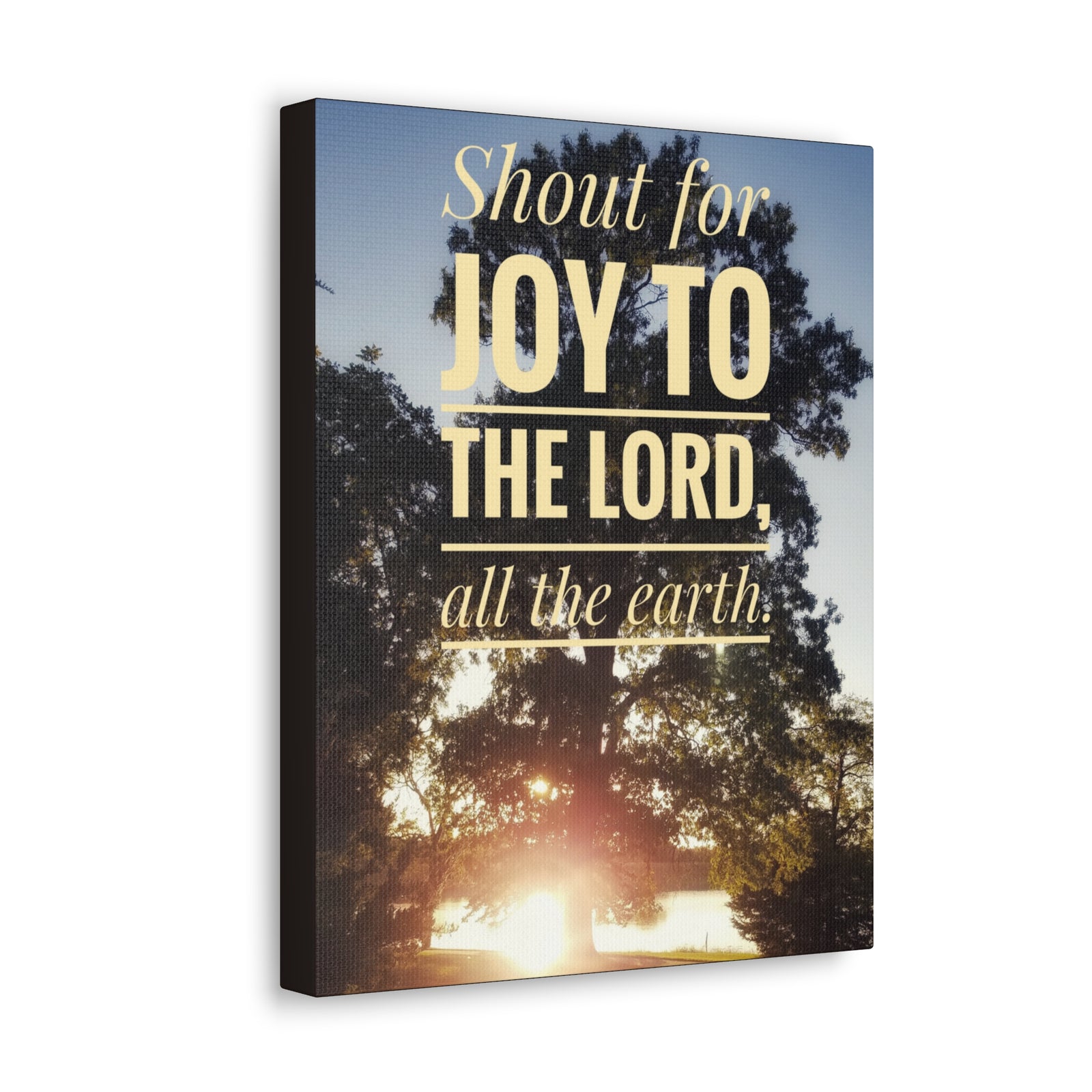 Scripture Walls Shout For Joy Psalm 100:1 Bible Verse Canvas Christian Wall Art Ready to Hang-Express Your Love Gifts