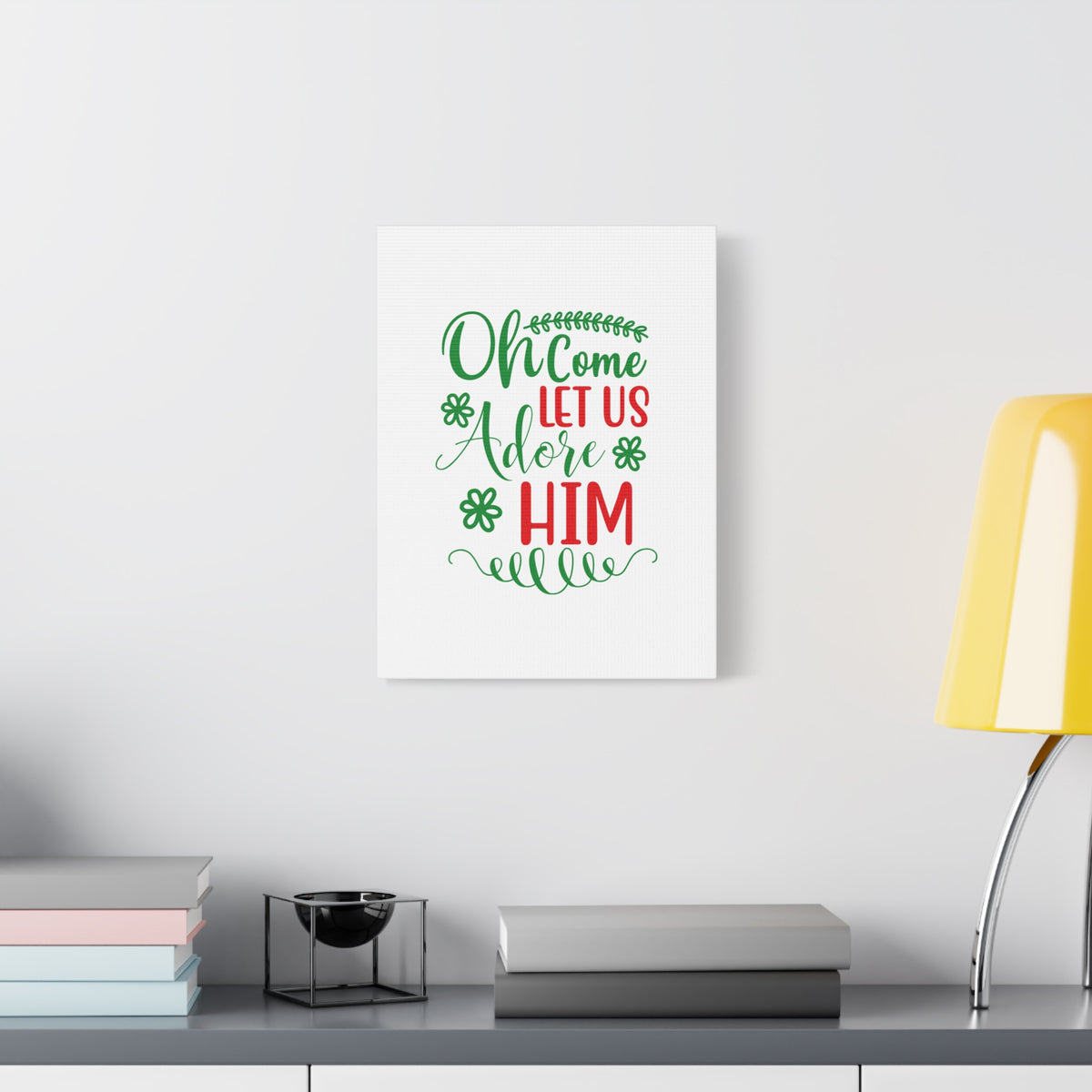 Scripture Canvas Let Us Adore Psalm 95:6 Christian Wall Art Print Ready to Hang-Express Your Love Gifts