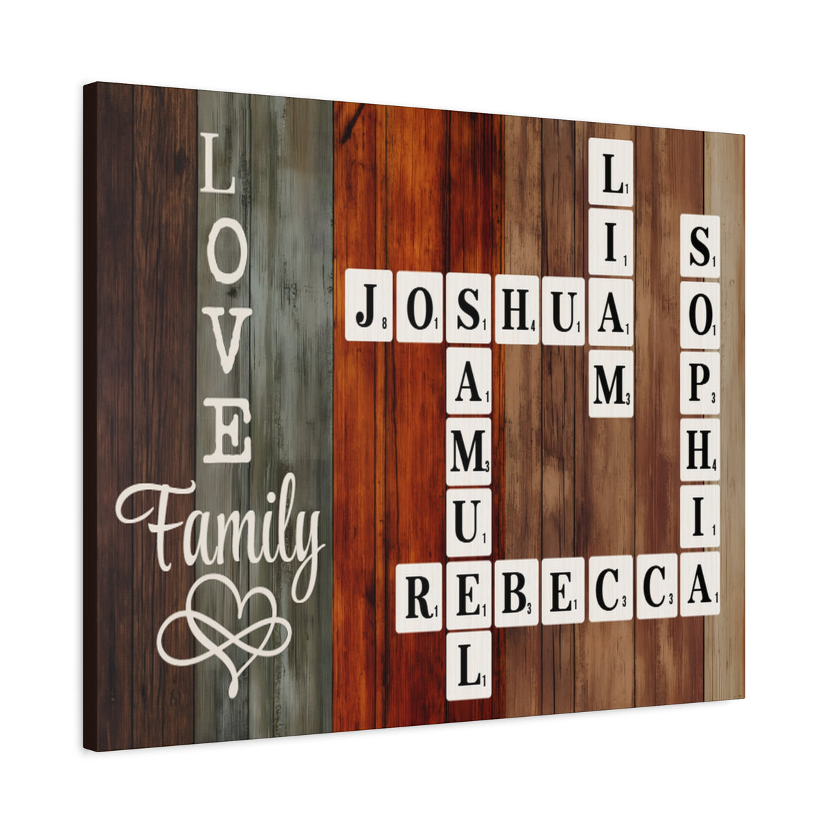 Personalized Scrabble Name Love Family Motivational Wall Art Print Ready to Hang-Express Your Love Gifts