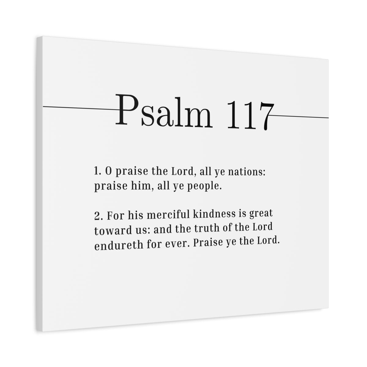 Scripture Canvas Merciful Kindness Psalm 117 Christian Wall Art Bible Verse Print Ready to Hang-Express Your Love Gifts