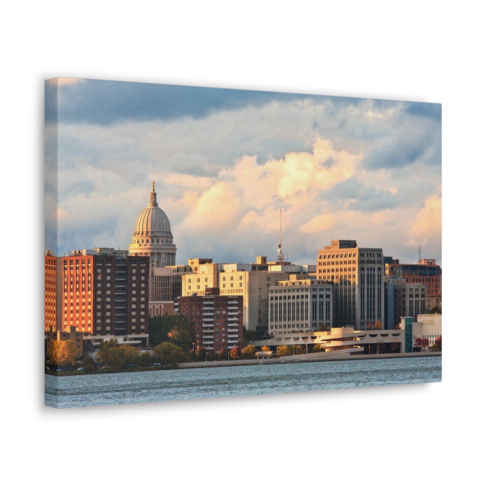 Madison Skyline Daytime Canvas Artwork High-Quality Breathtaking Stunning Cityscape for Home Decor Ready to Hang-Express Your Love Gifts