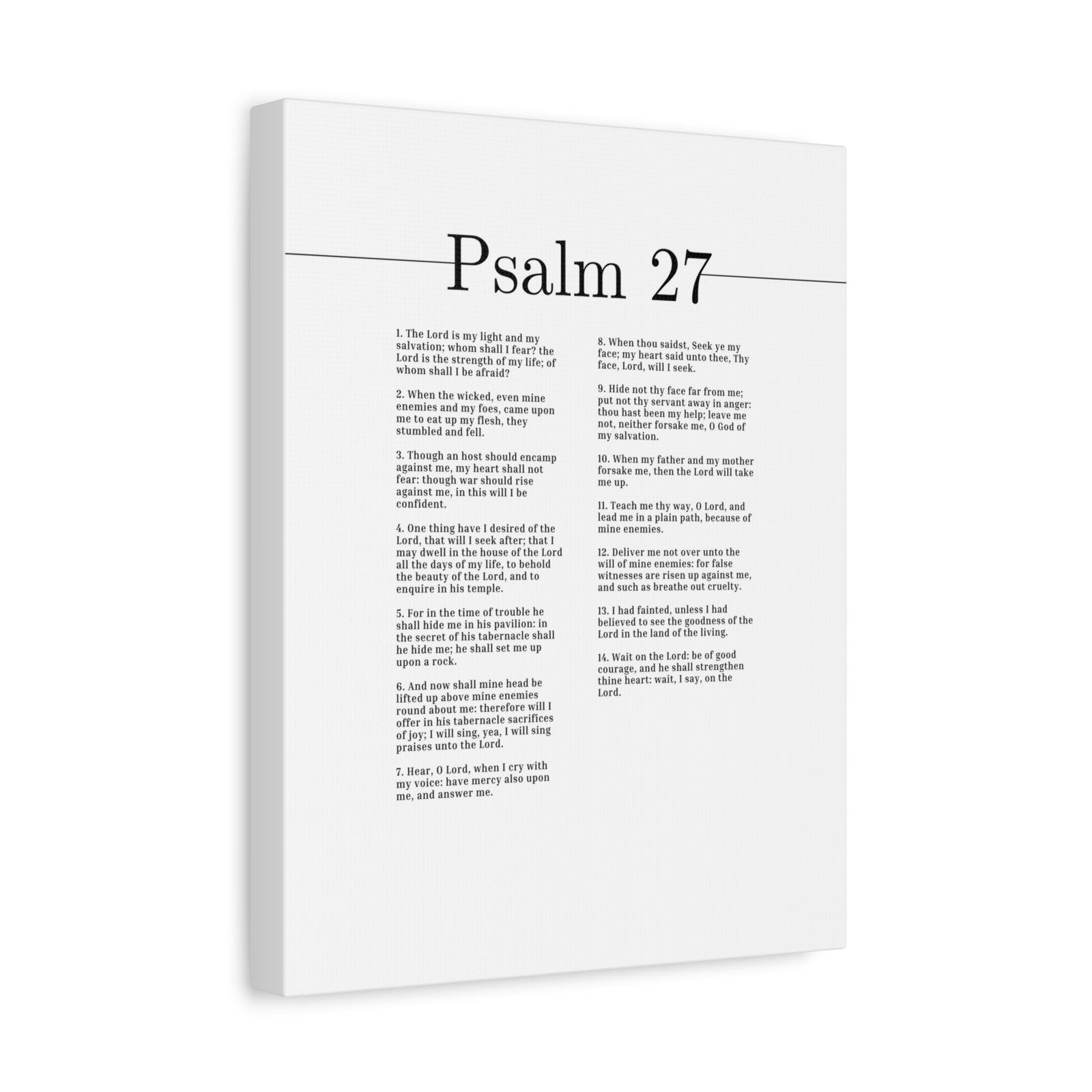 Scripture Canvas The Lord Is My Light And My Salvation Psalm 27 Christian Wall Art Bible Verse Print Ready to Hang-Express Your Love Gifts