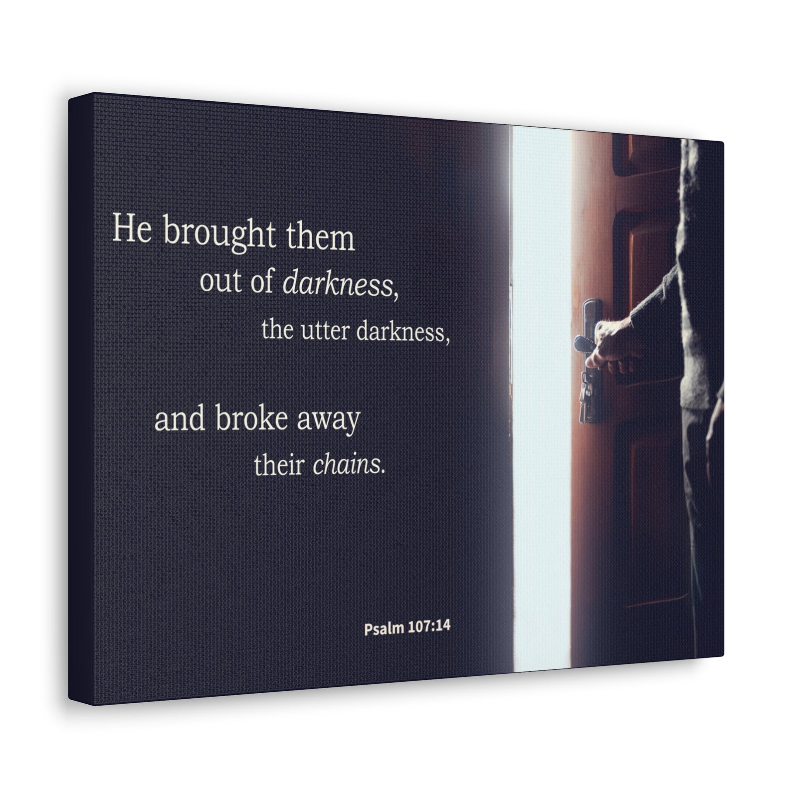 Scripture Walls He Brought Them Psalm 107:14 Bible Verse Canvas Christian Wall Art Ready to Hang-Express Your Love Gifts