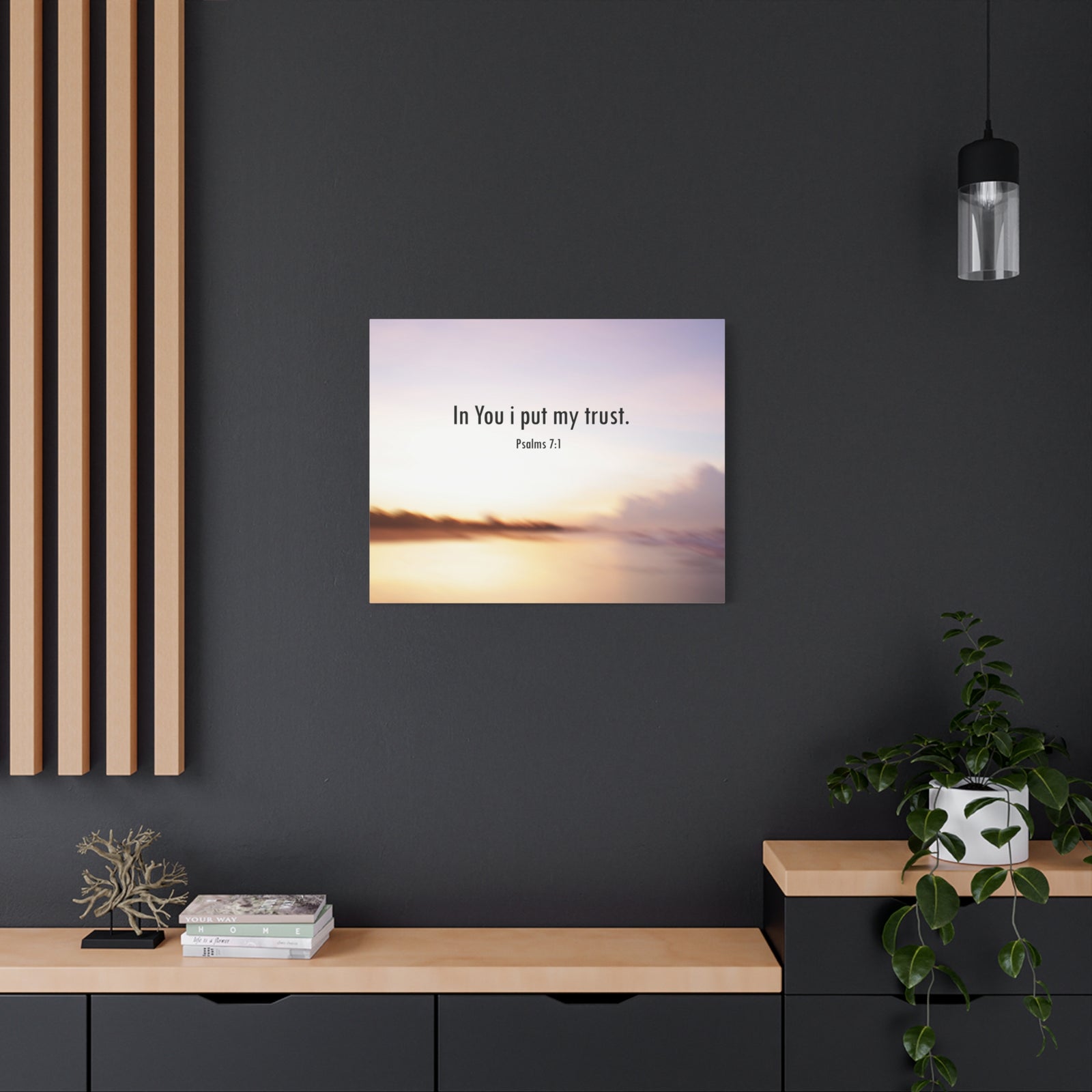 Scripture Canvas Put My Trust Psalms 7:1 Christian Wall Art Bible Verse Print Ready to Hang-Express Your Love Gifts