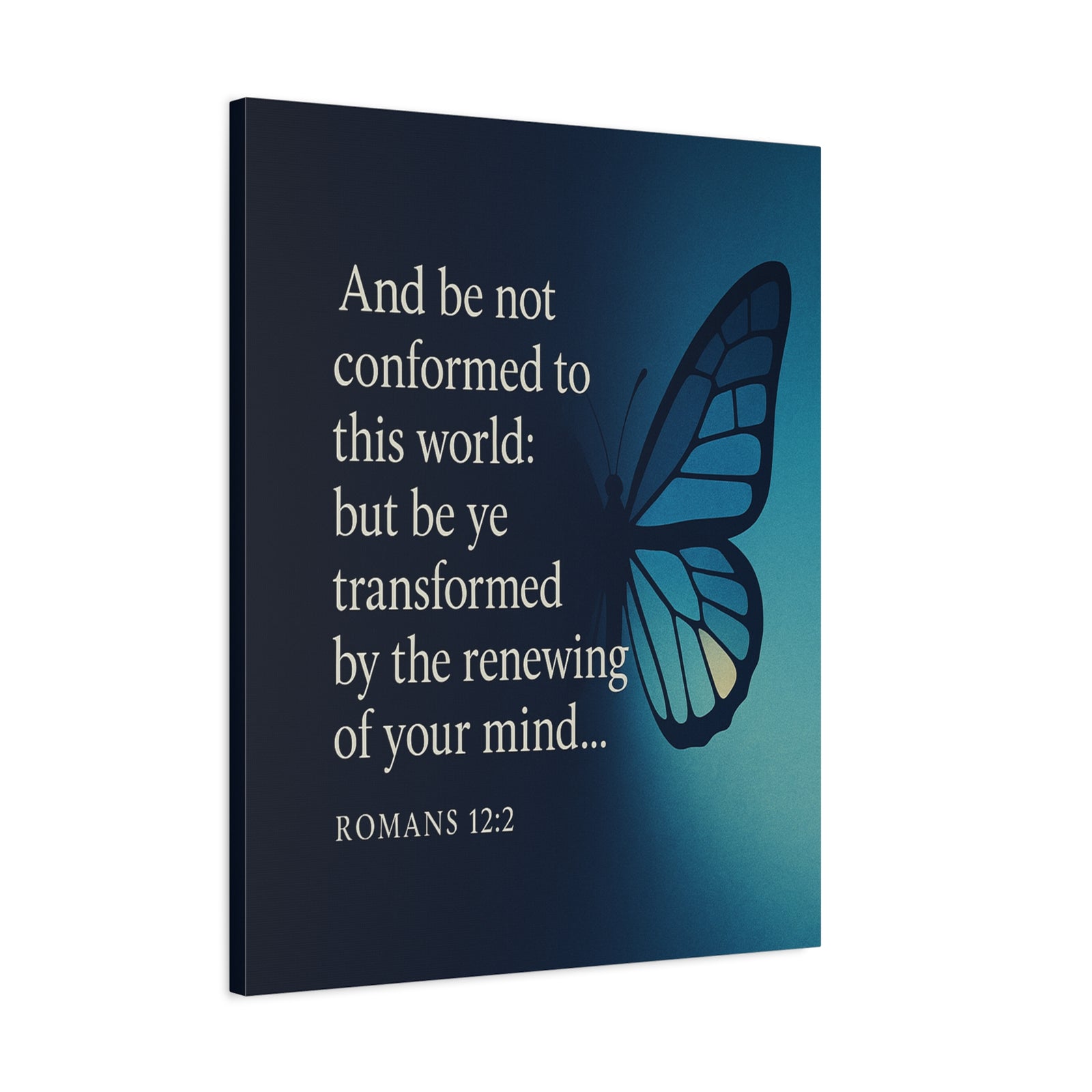 Bible Verse Canvas Romans 12:2 Christian Home Décor Wall Art Scripture Ready to Hang Faith Print-Express Your Love Gifts