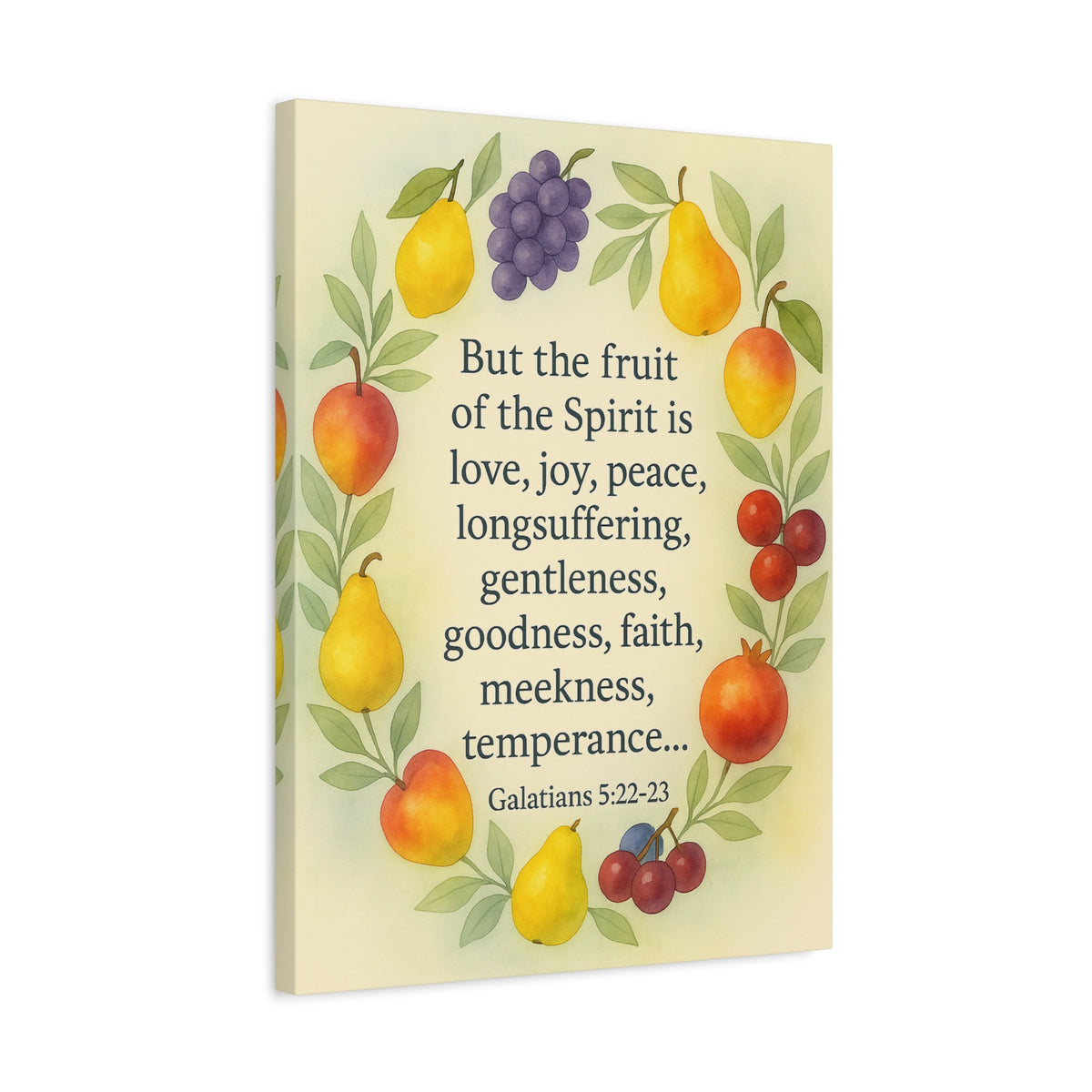 Bible Verse Canvas Galatians 5:22-23 Christian Home Décor Wall Art Scripture Ready to Hang Faith Print-Express Your Love Gifts