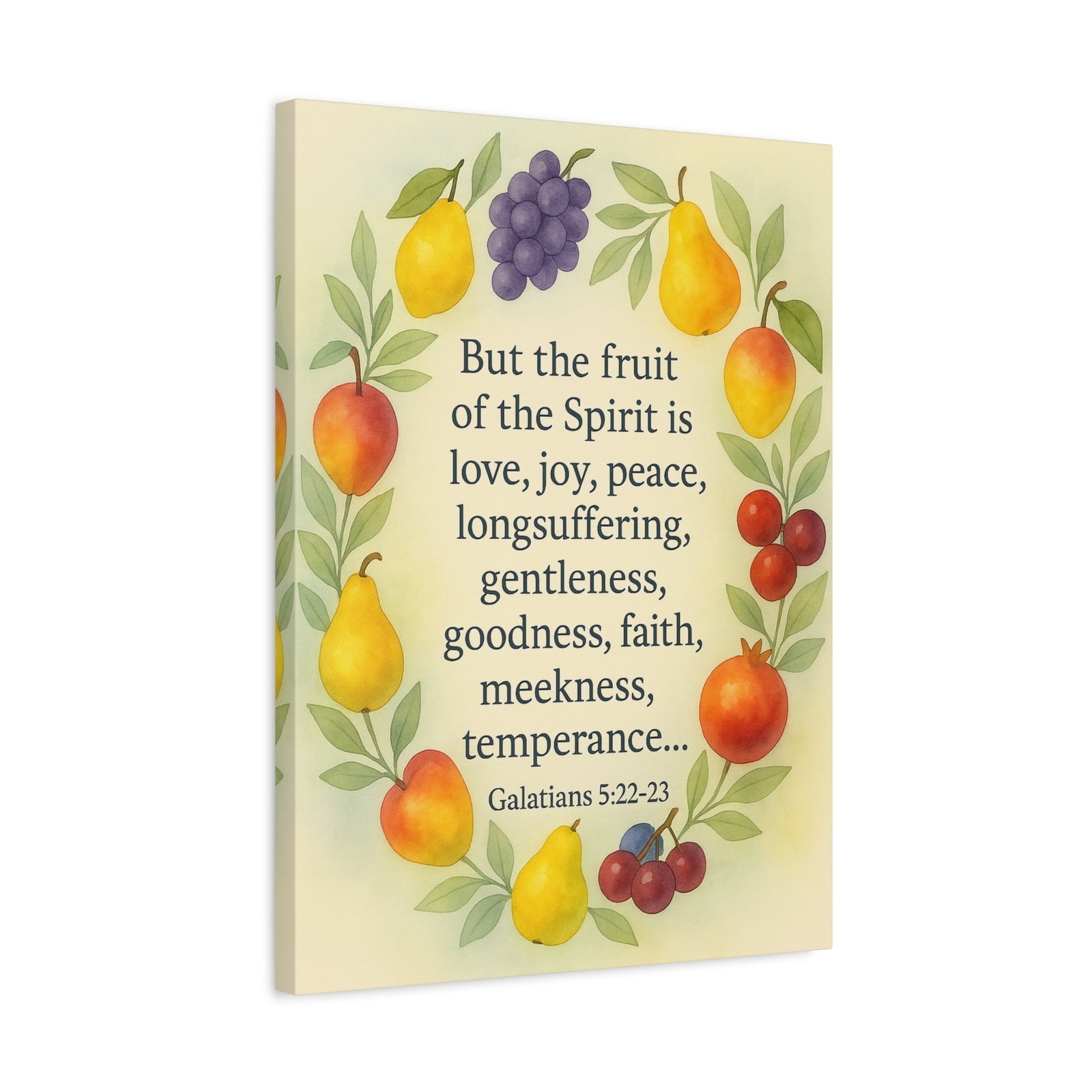 Bible Verse Canvas Galatians 5:22-23 Christian Home Décor Wall Art Scripture Ready to Hang Faith Print-Express Your Love Gifts