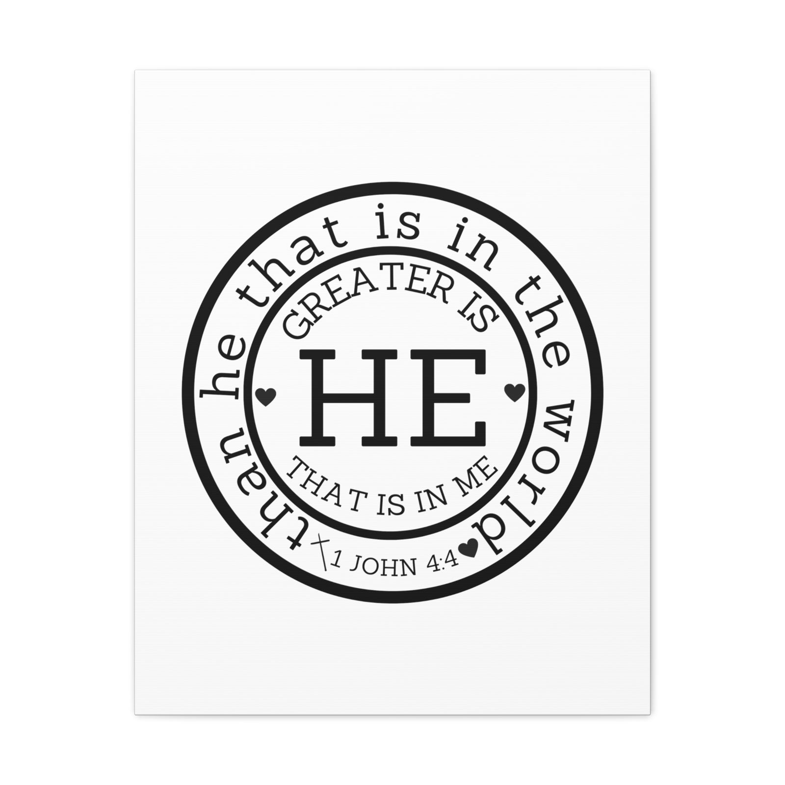 Scripture Walls 1 John 4:4 Greater is He Bible Verse Canvas Christian Wall Art Ready to Hang Unframed-Express Your Love Gifts
