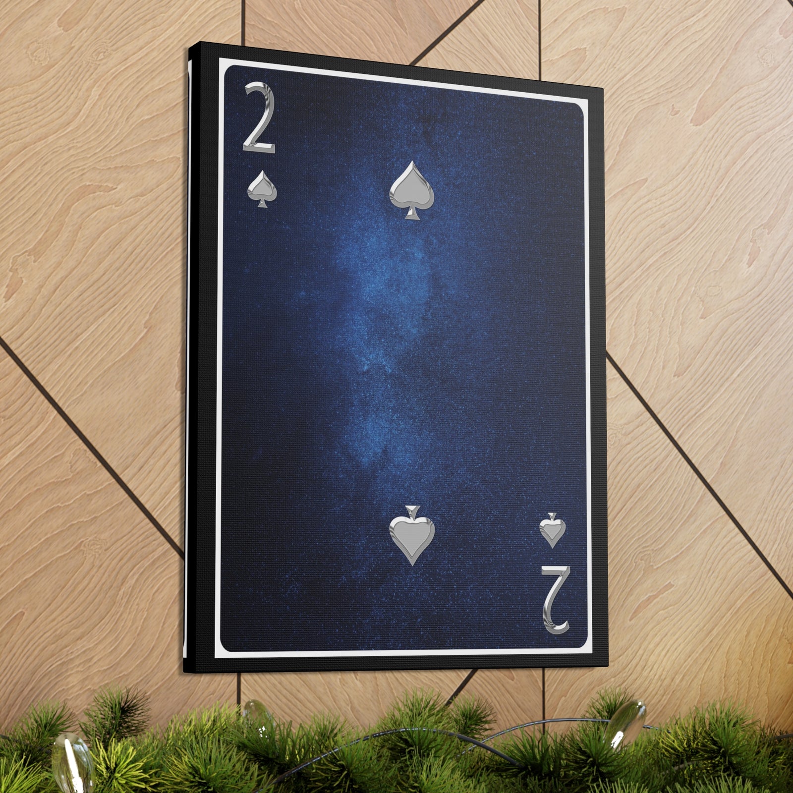 Two Of Spades Space Background Playing Card Canvas Wall Art for Home Decor Ready-to-Hang-Express Your Love Gifts
