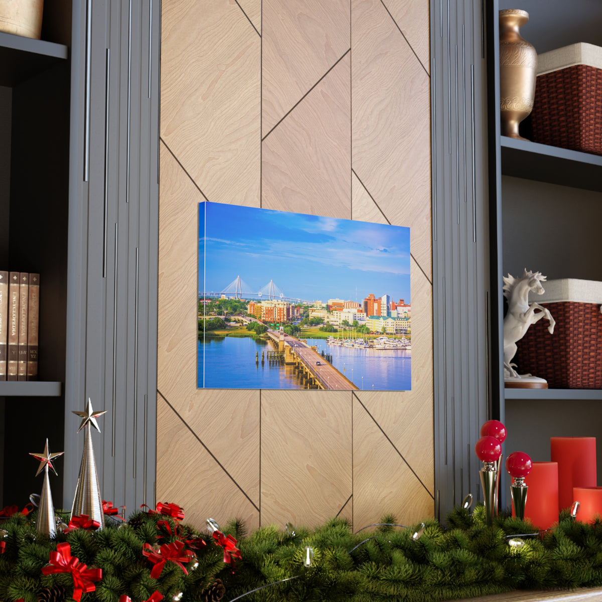 Charleston Daytime Skyline Canvas Artwork High-Quality Breathtaking Stunning Cityscape for Home Decor Ready to Hang-Express Your Love Gifts