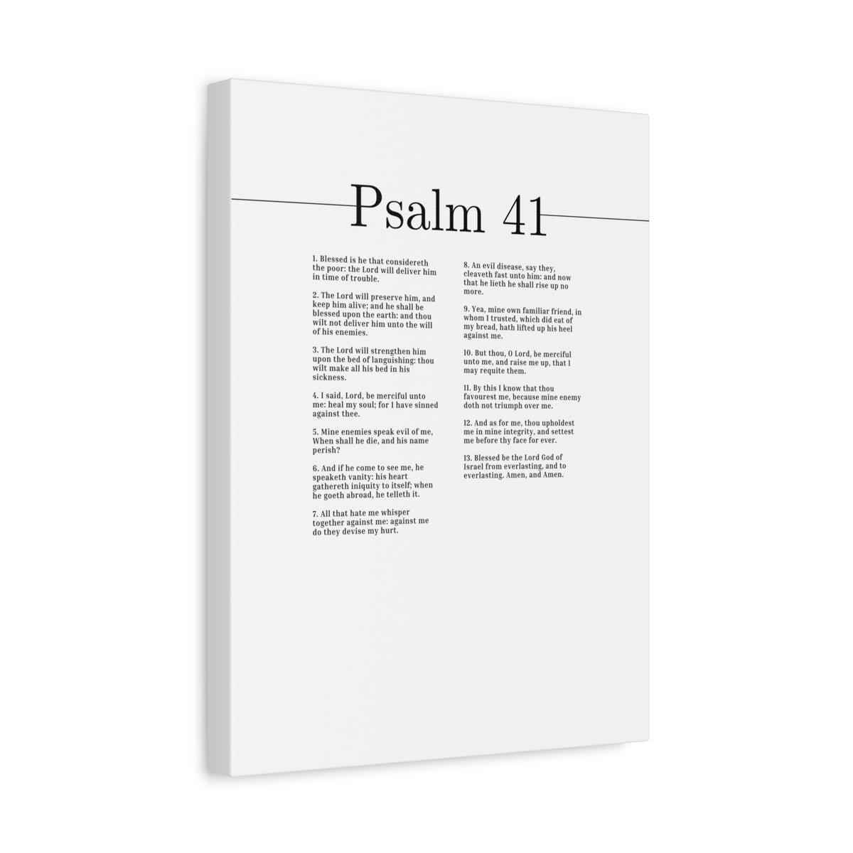 Scripture Canvas The Lord Will Strengthen Him Psalm 41 Christian Wall Art Bible Verse Print Ready to Hang-Express Your Love Gifts