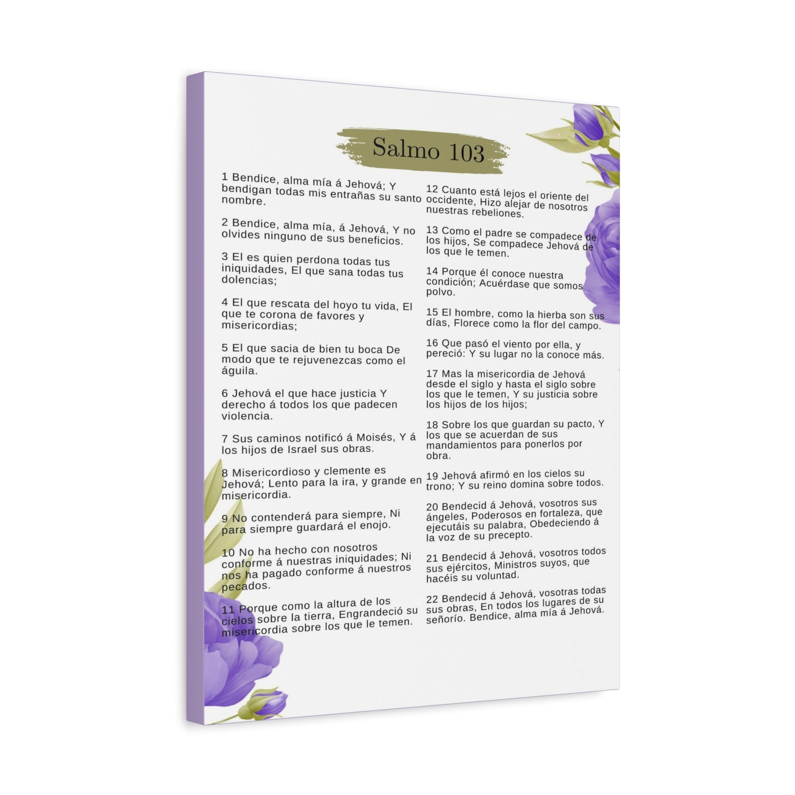 Salmo 103 Impresión De Arte Cristiano en la Pared Lista Para Colgar-Express Your Love Gifts