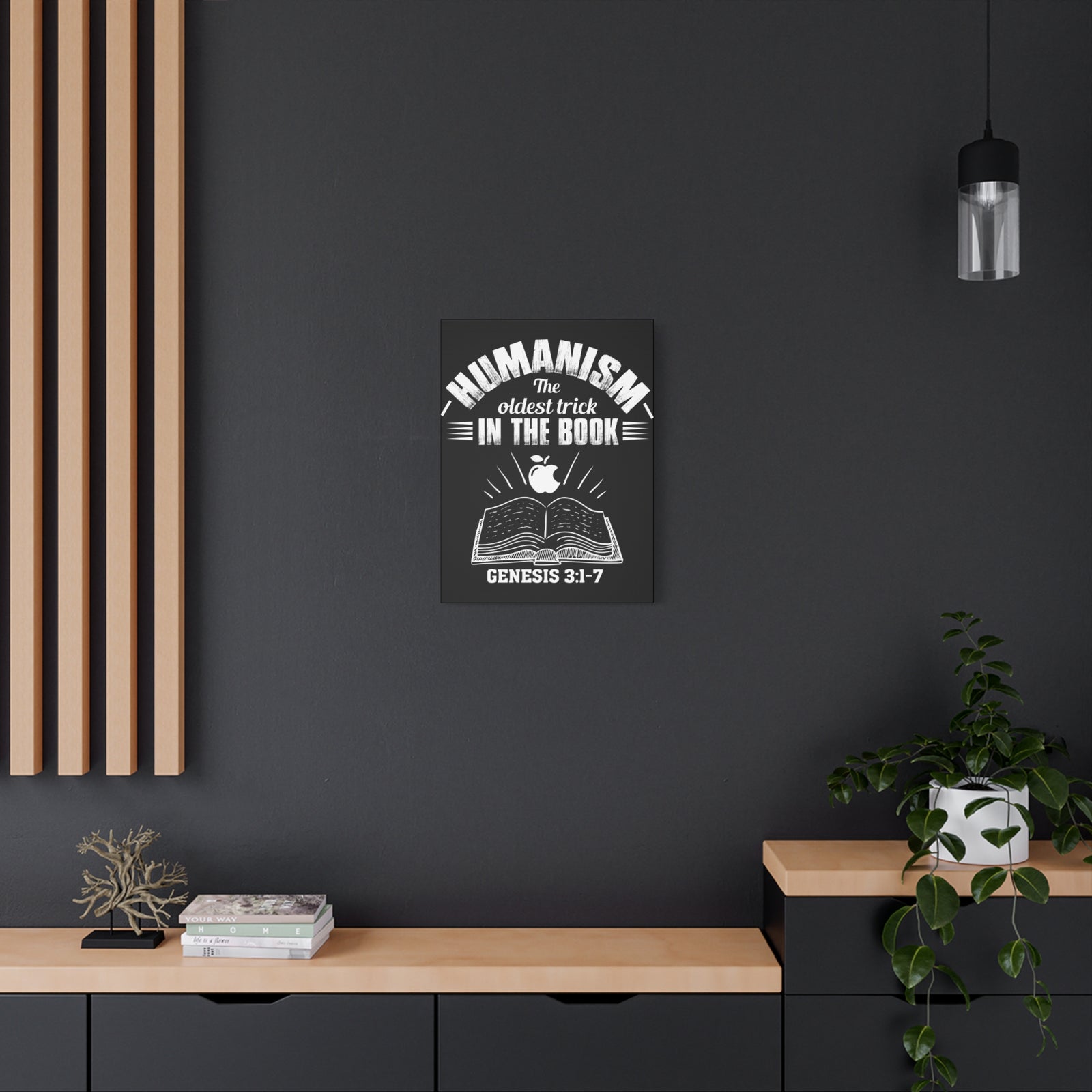 Scripture Walls Genesis 3:1-7 Humanism Bible Verse Canvas Christian Wall Art Ready to Hang Unframed-Express Your Love Gifts