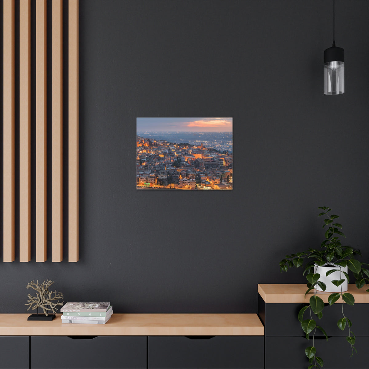 Rome Night Skyline Canvas Artwork High-Quality Breathtaking Stunning Cityscape for Home Decor Ready to Hang-Express Your Love Gifts