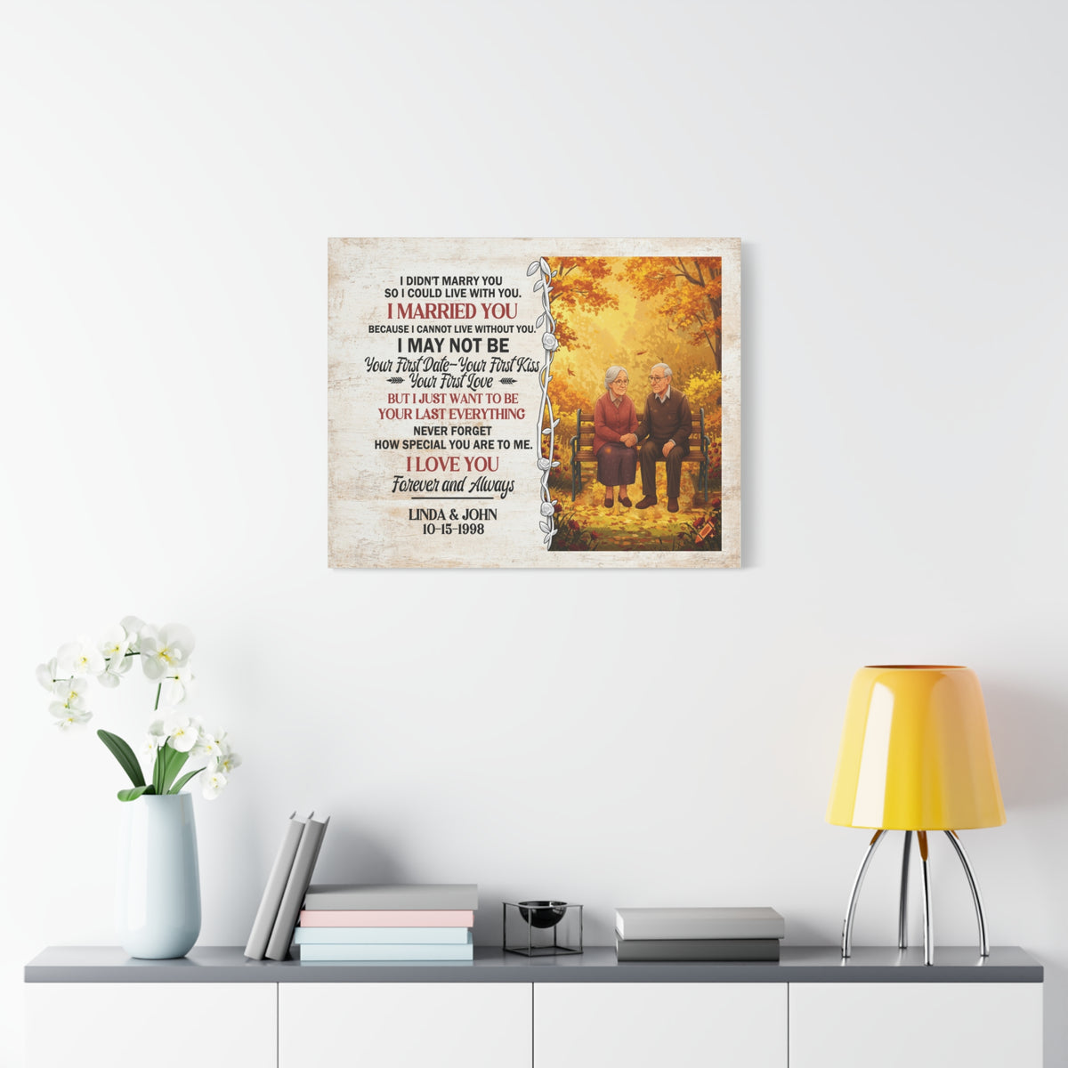 Personalized Anniversary Canvas Print “I Married You” – Romantic Couple Wall Art-Express Your Love Gifts