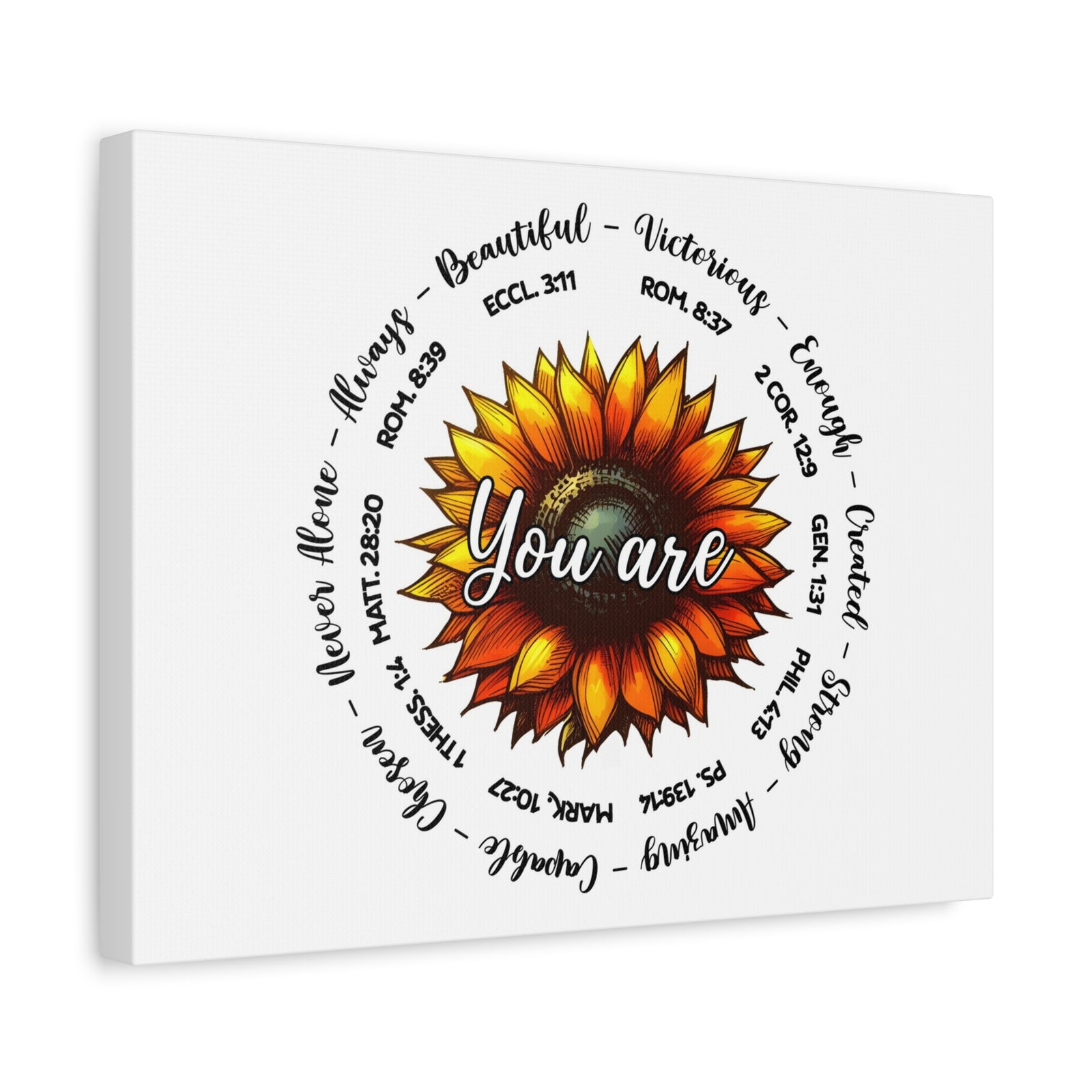 Scripture Walls God Says You Are Sunflower Bible Verse Canvas Christian Wall Art Ready to Hang Unframed-Express Your Love Gifts