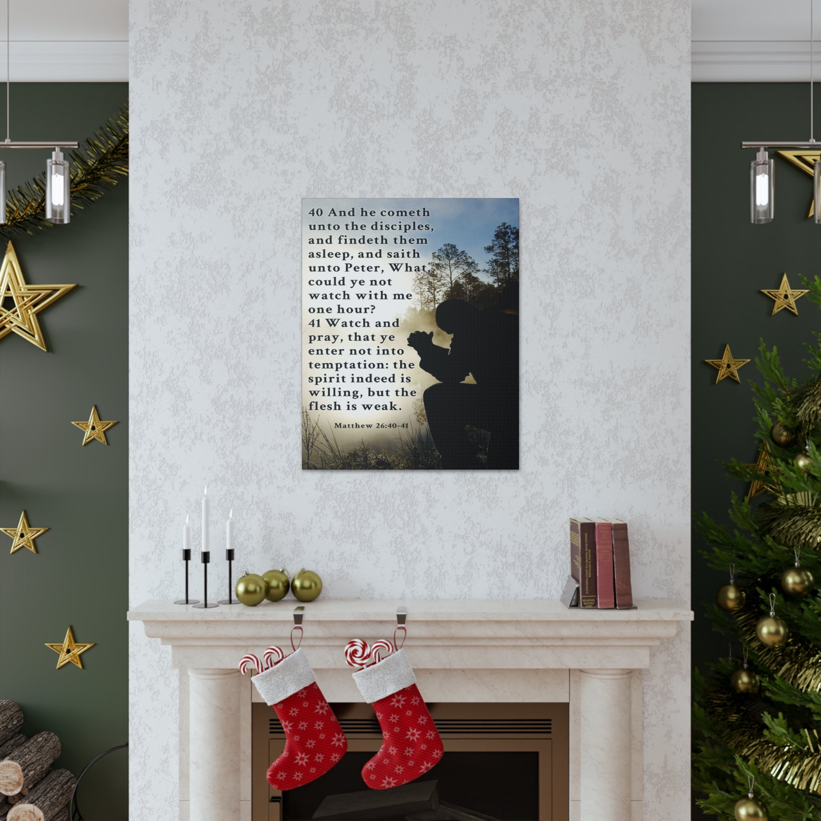 Scripture Walls Matthew 26:38-46 Bible Verse Canvas Christian Wall Art Ready to Hang Unframed-Express Your Love Gifts