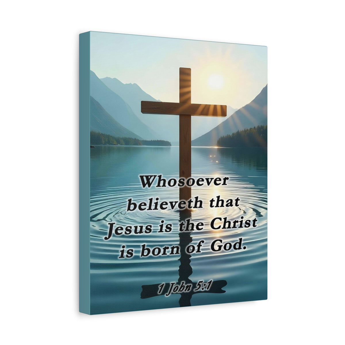Scripture Walls 1 John 5:1 Jesus is The Christ Bible Verse Canvas Christian Wall Art Ready to Hang Unframed-Express Your Love Gifts
