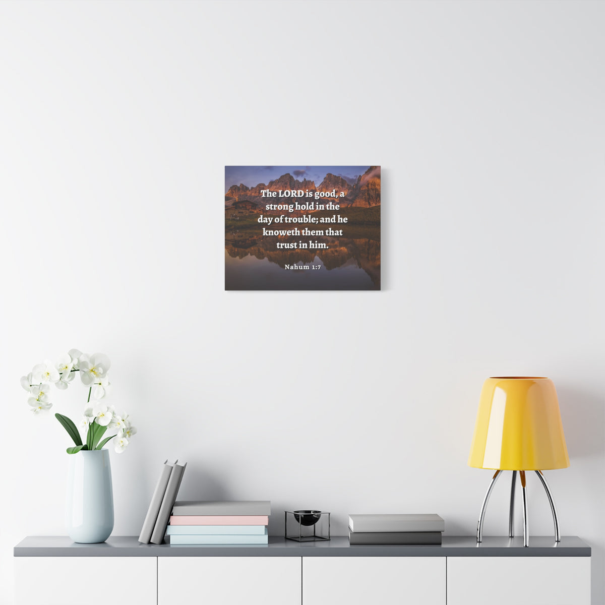 Scripture Walls Lord Is Good Nahum 1:7 Bible Verse Canvas Christian Wall Art Ready to Hang-Express Your Love Gifts