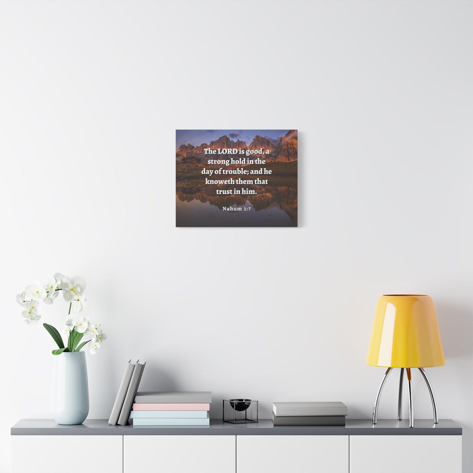 Scripture Walls Lord Is Good Nahum 1:7 Bible Verse Canvas Christian Wall Art Ready to Hang-Express Your Love Gifts