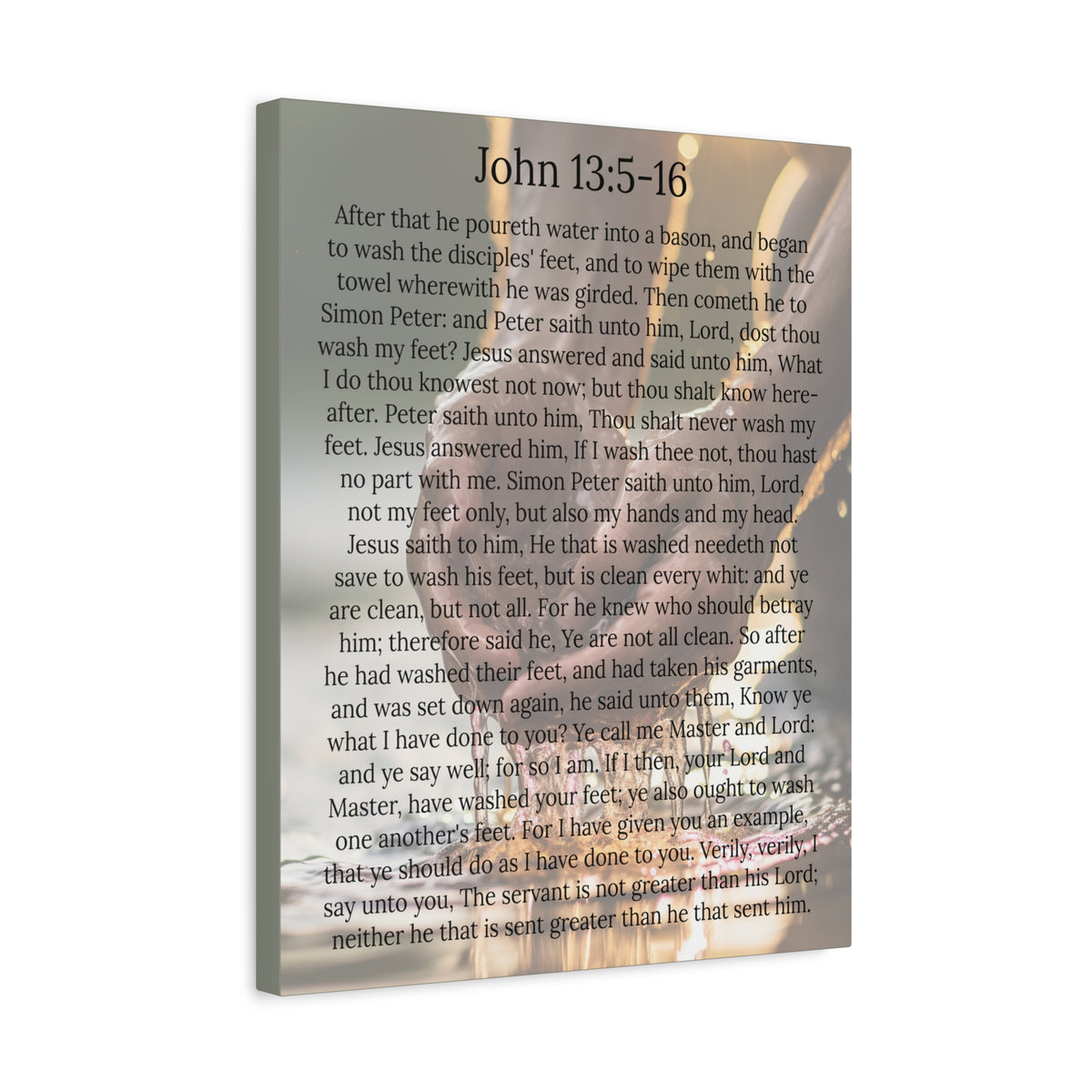Scripture Walls Footwashing John 13:5-16 Christ Christian Wall Art Print Ready to Hang Unframed-Express Your Love Gifts