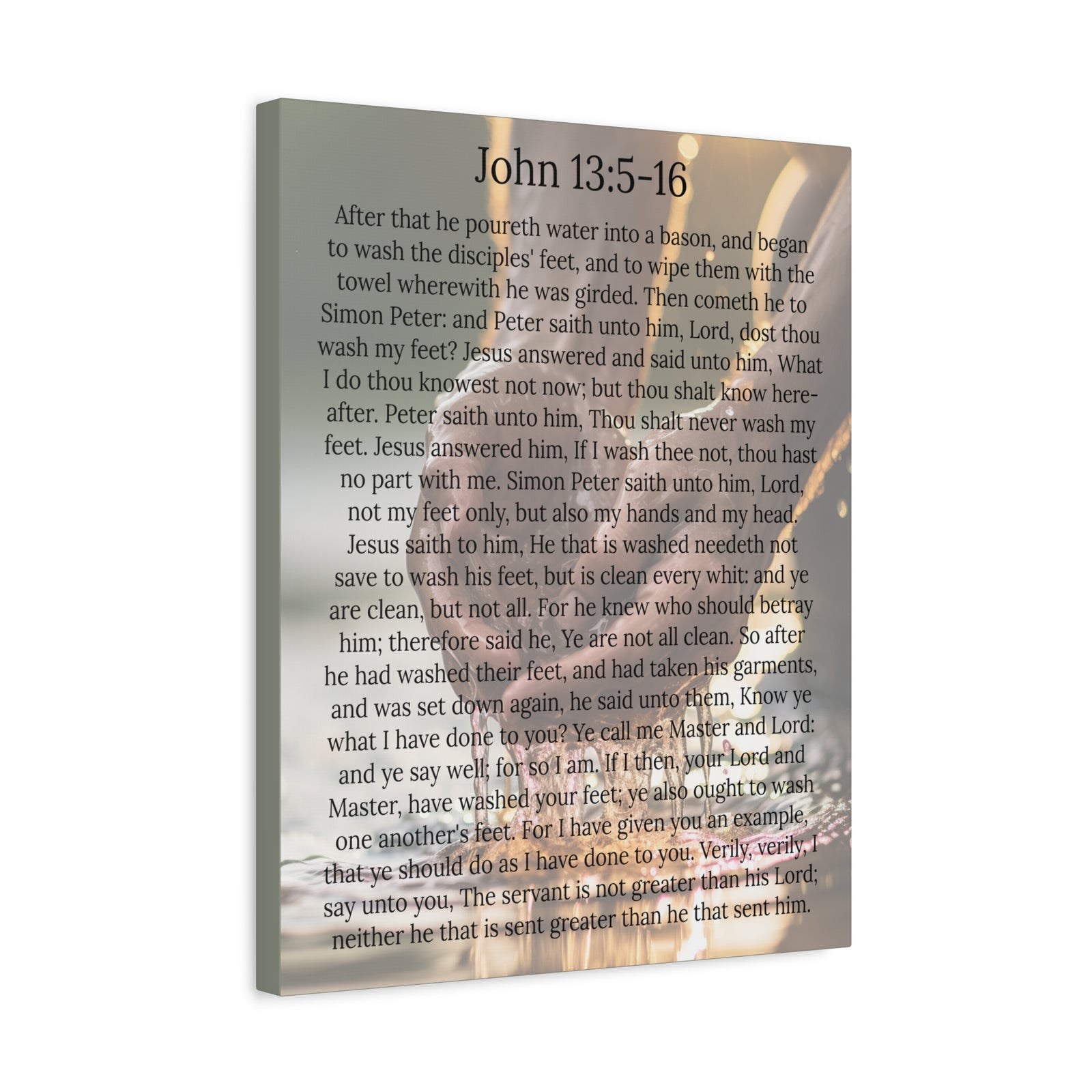 Scripture Walls Footwashing John 13:5-16 Christ Christian Wall Art Print Ready to Hang Unframed-Express Your Love Gifts