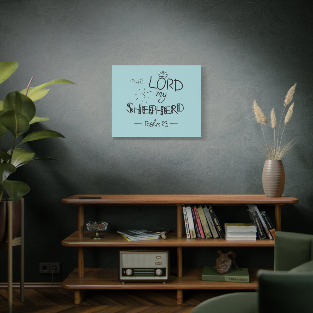 Scripture Canvas The Lord Is My Shepherd Psalm 23 Christian Wall Art Bible Verse Print Ready To Hang-Express Your Love Gifts