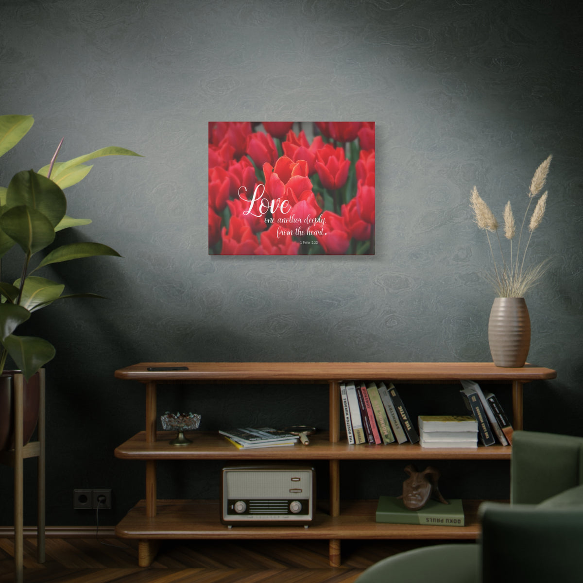 Scripture Canvas From The Heart 1 Peter 1:22 Christian Wall Art Bible Verse Print Ready to Hang-Express Your Love Gifts