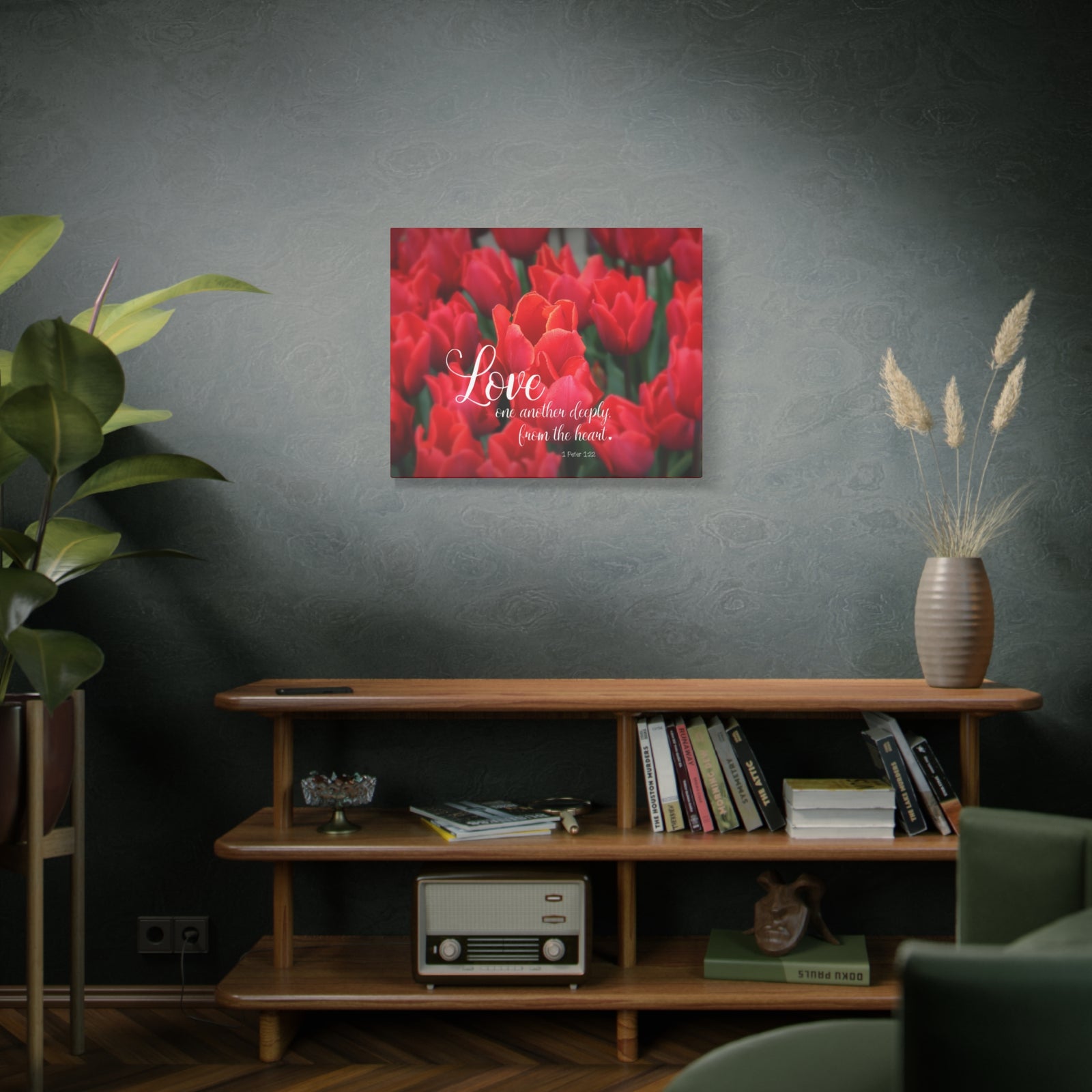 Scripture Canvas From The Heart 1 Peter 1:22 Christian Wall Art Bible Verse Print Ready to Hang-Express Your Love Gifts