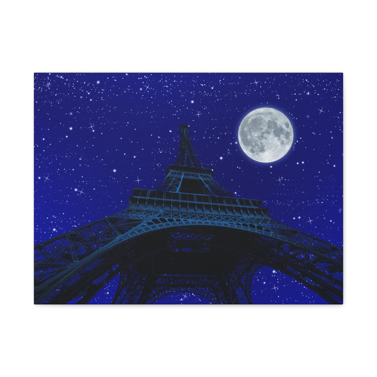 Paris Under Moonlight France Canvas Artwork High-Quality Breathtaking French City for Home Decor Ready to Hang-Express Your Love Gifts