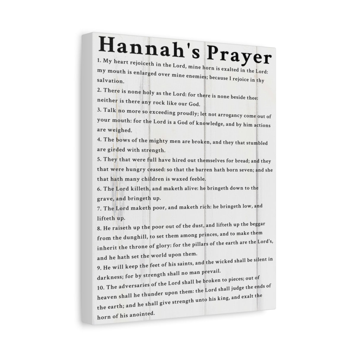 Scripture Walls Hannah's Prayer 1 Samuel 2:1–10 White Bible Verse Canvas Christian Wall Art Ready to Hang Unframed-Express Your Love Gifts