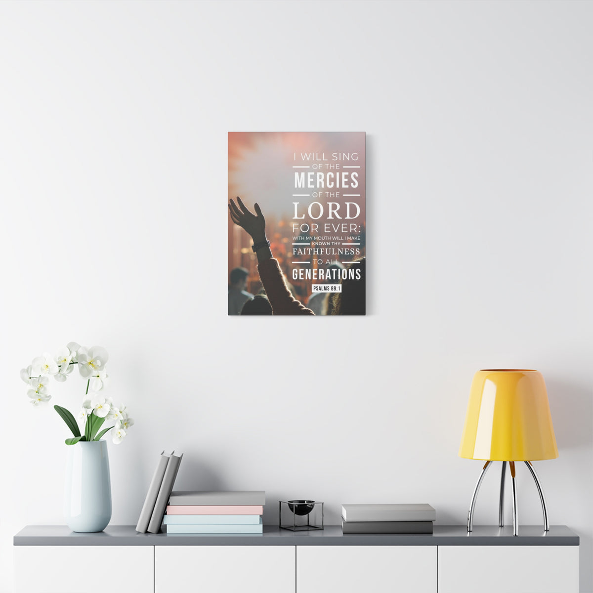 Scripture Canvas Faithfulness To All Psalm 89:1 Christian Wall Art Bible Verse Print Ready to Hang-Express Your Love Gifts