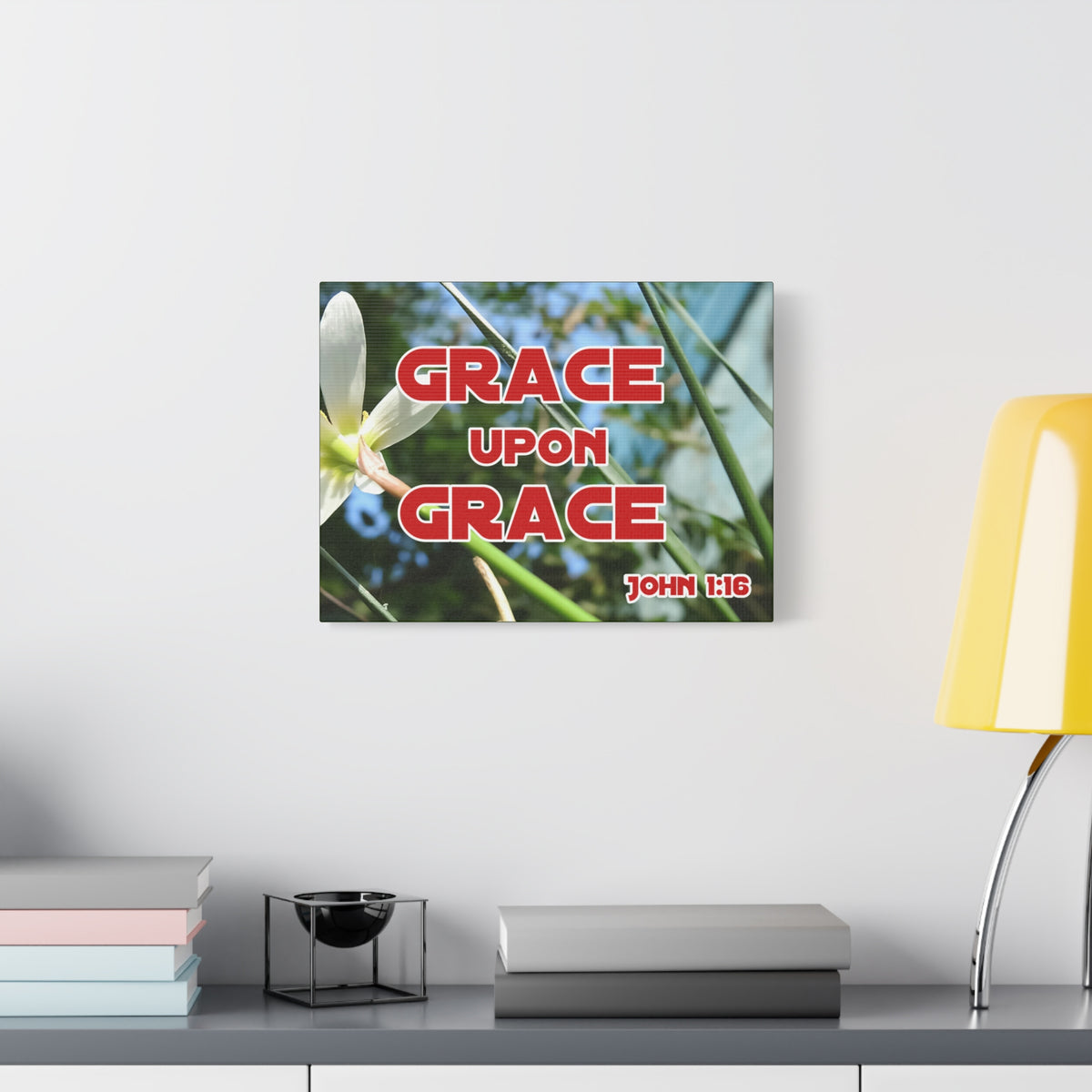 Scripture Walls Grace Upon Grace John 1:16 Bible Verse Canvas Christian Wall Art Ready to Hang-Express Your Love Gifts