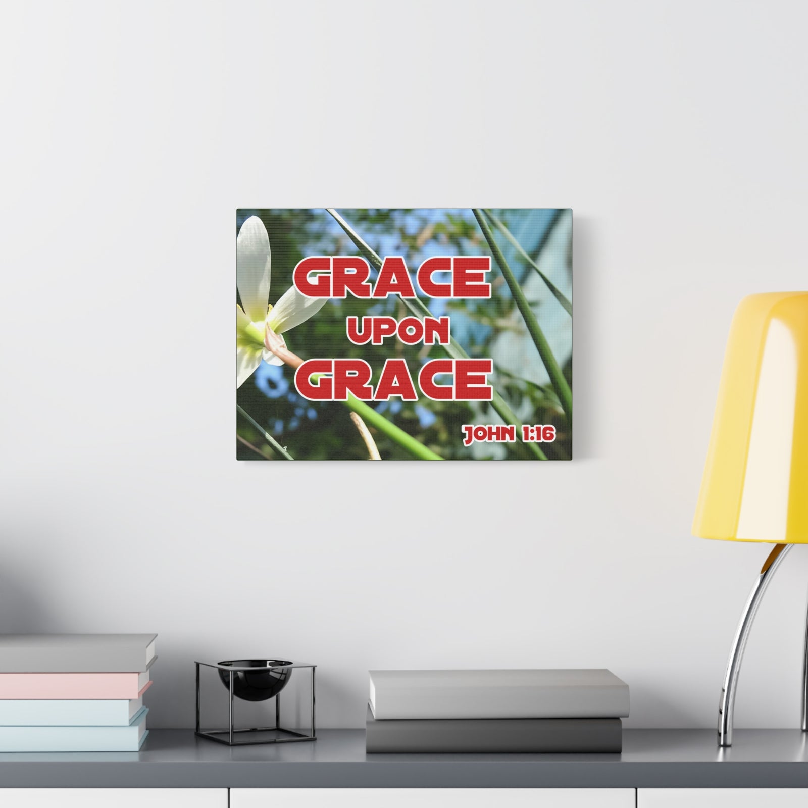 Scripture Walls Grace Upon Grace John 1:16 Bible Verse Canvas Christian Wall Art Ready to Hang-Express Your Love Gifts