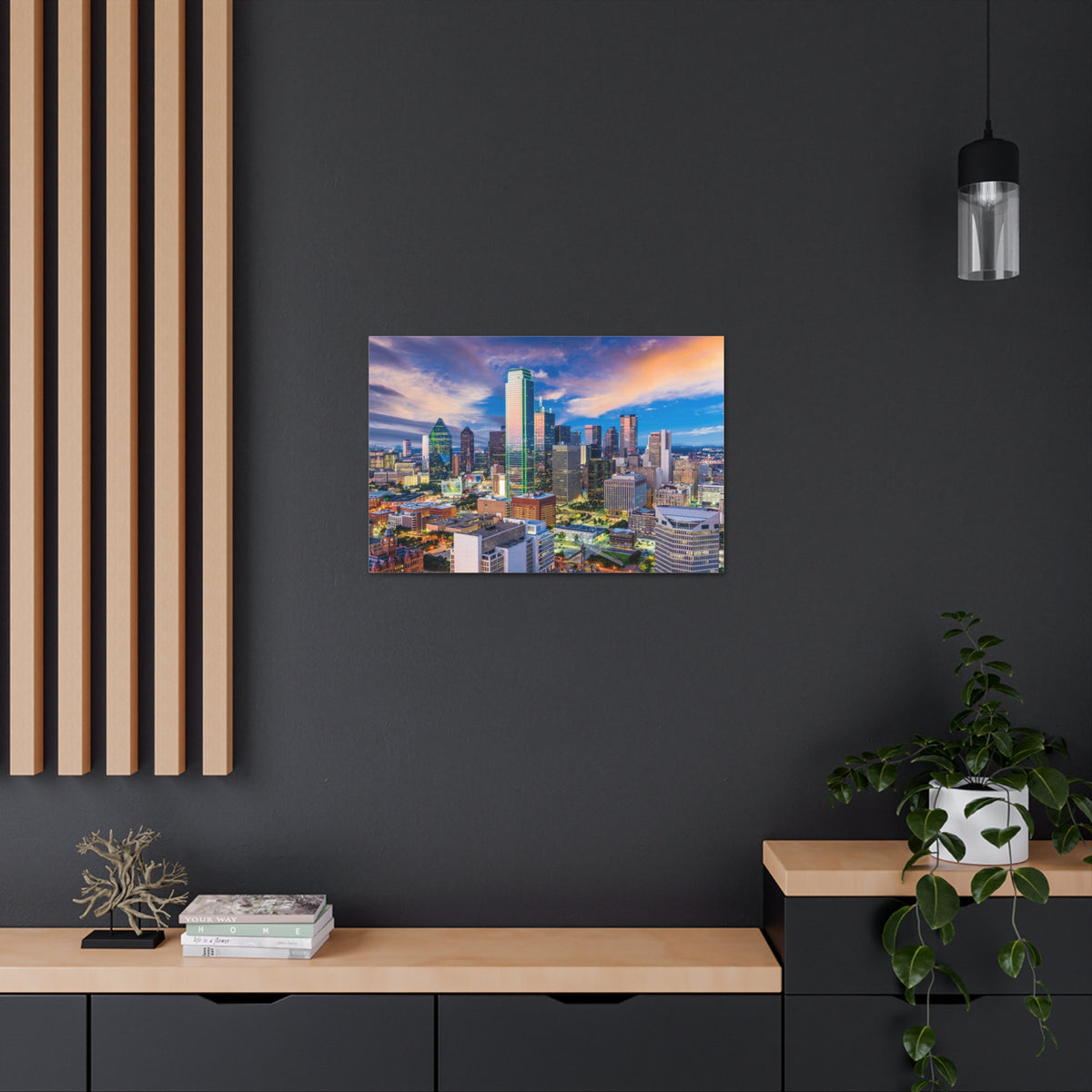 Dallas Daytime Skyline Canvas Artwork High-Quality Breathtaking Stunning Cityscape for Home Decor Ready to Hang-Express Your Love Gifts