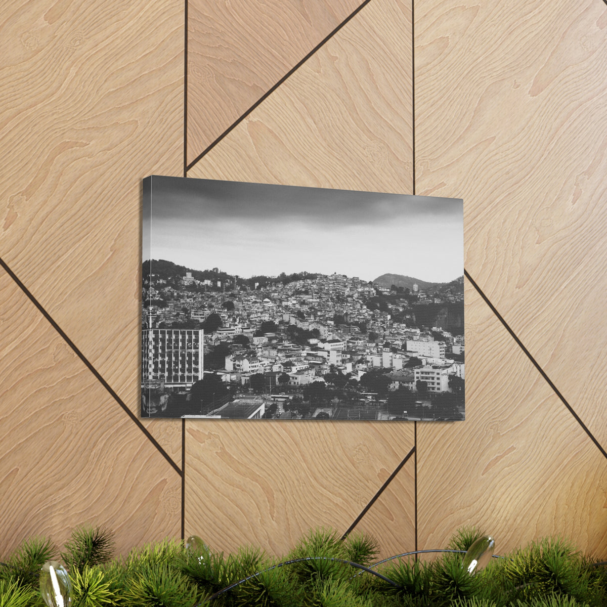 Rio de Janeiro Black And White Skyline Canvas Artwork High-Quality Breathtaking Stunning Cityscape for Home Decor Ready to Hang-Express Your Love Gifts