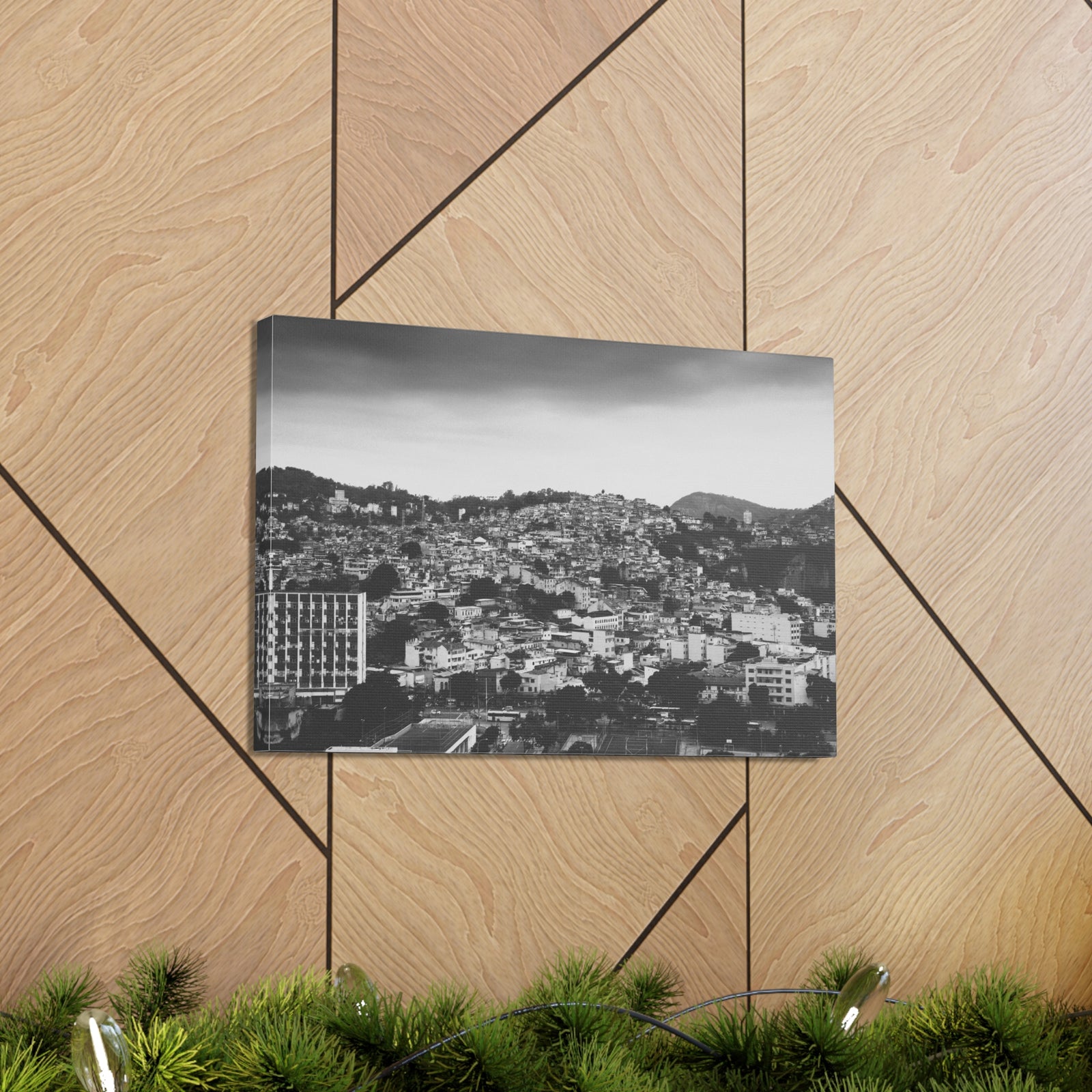 Rio de Janeiro Black And White Skyline Canvas Artwork High-Quality Breathtaking Stunning Cityscape for Home Decor Ready to Hang-Express Your Love Gifts