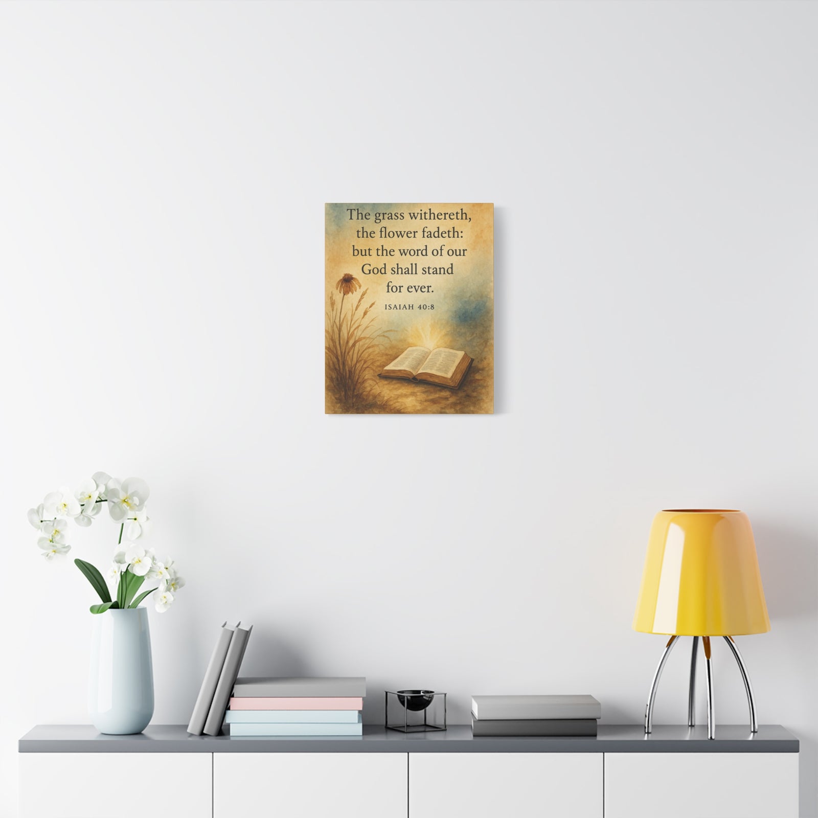 Bible Verse Canvas Isaiah 40:8 Christian Home Décor Wall Art Scripture Ready to Hang Faith Print-Express Your Love Gifts
