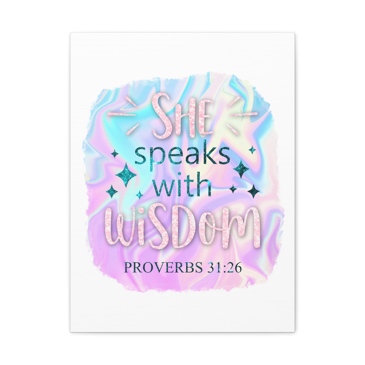 Scripture Walls Proverbs 31:26 She Speaks With Wisdom Bible Verse Canvas Christian Wall Art Ready to Hang Unframed-Express Your Love Gifts