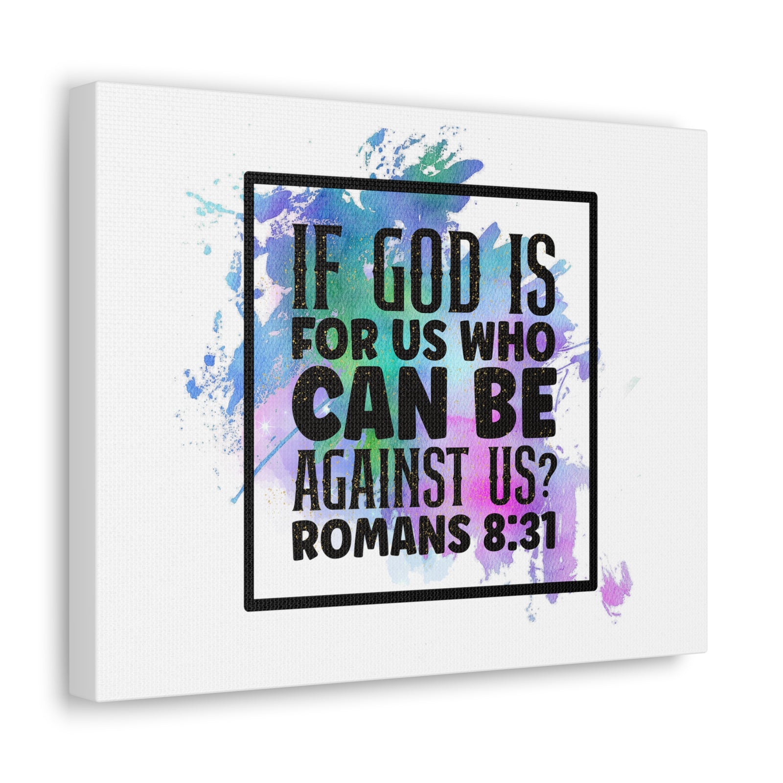 Scripture Walls Romans 8:31 Who Can Be Against Us Bible Verse Canvas Christian Wall Art Ready to Hang Unframed-Express Your Love Gifts