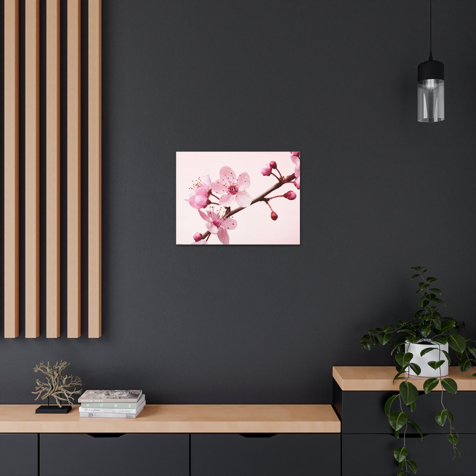 Cherry Blossom Branch Forest Floral Nature Photography Canvas Wall Art for Home Decor Ready-to-Hang-Express Your Love Gifts