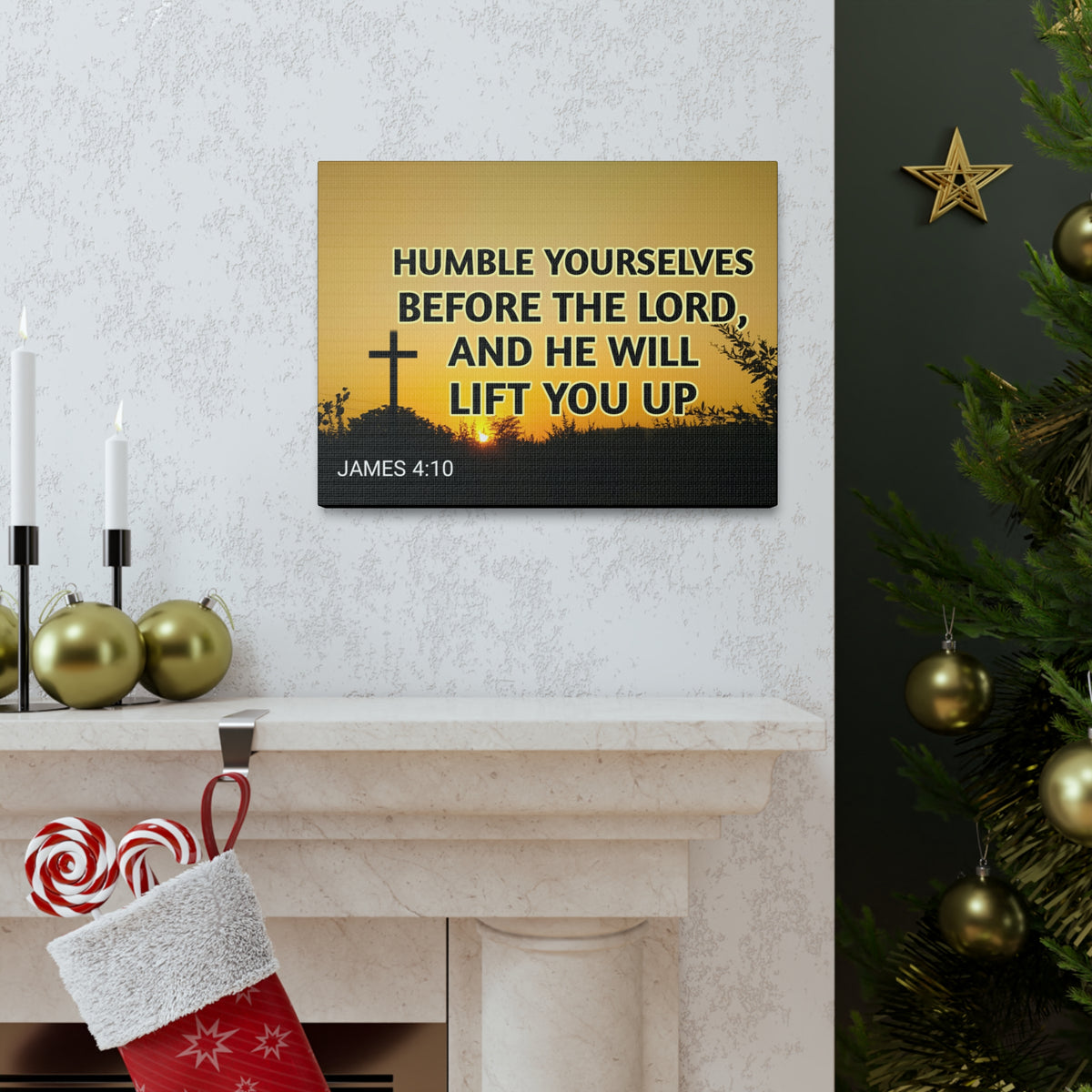 Scripture Walls Humble Yourselves James 4:10 Bible Verse Canvas Christian Wall Art Ready to Hang-Express Your Love Gifts