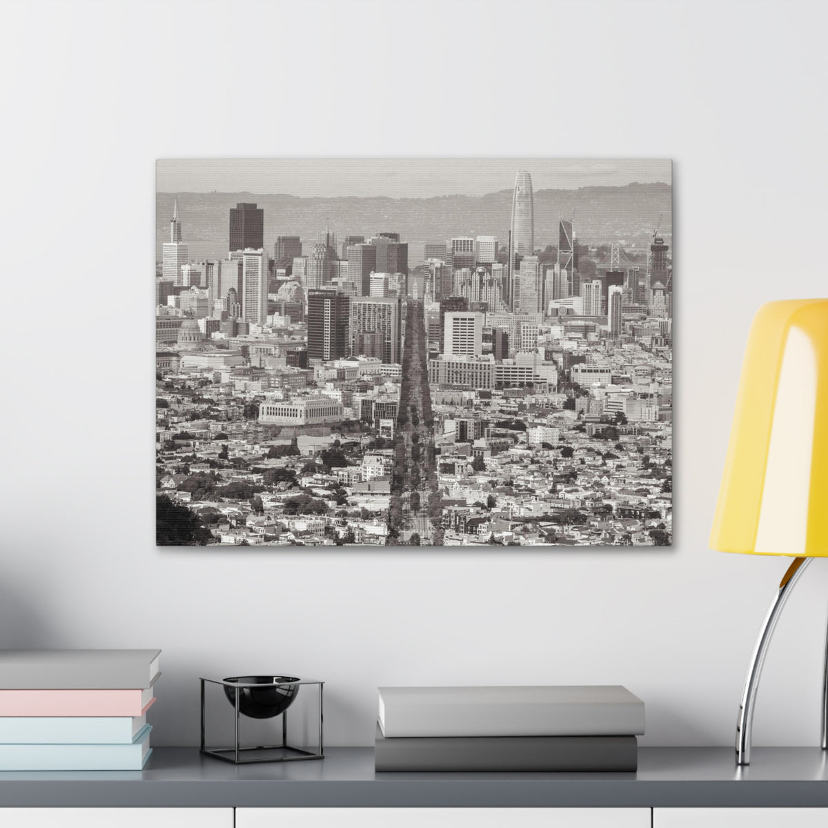 San Francisco Black And White Skyline Canvas Artwork High-Quality Breathtaking Stunning Cityscape for Home Decor Ready to Hang-Express Your Love Gifts