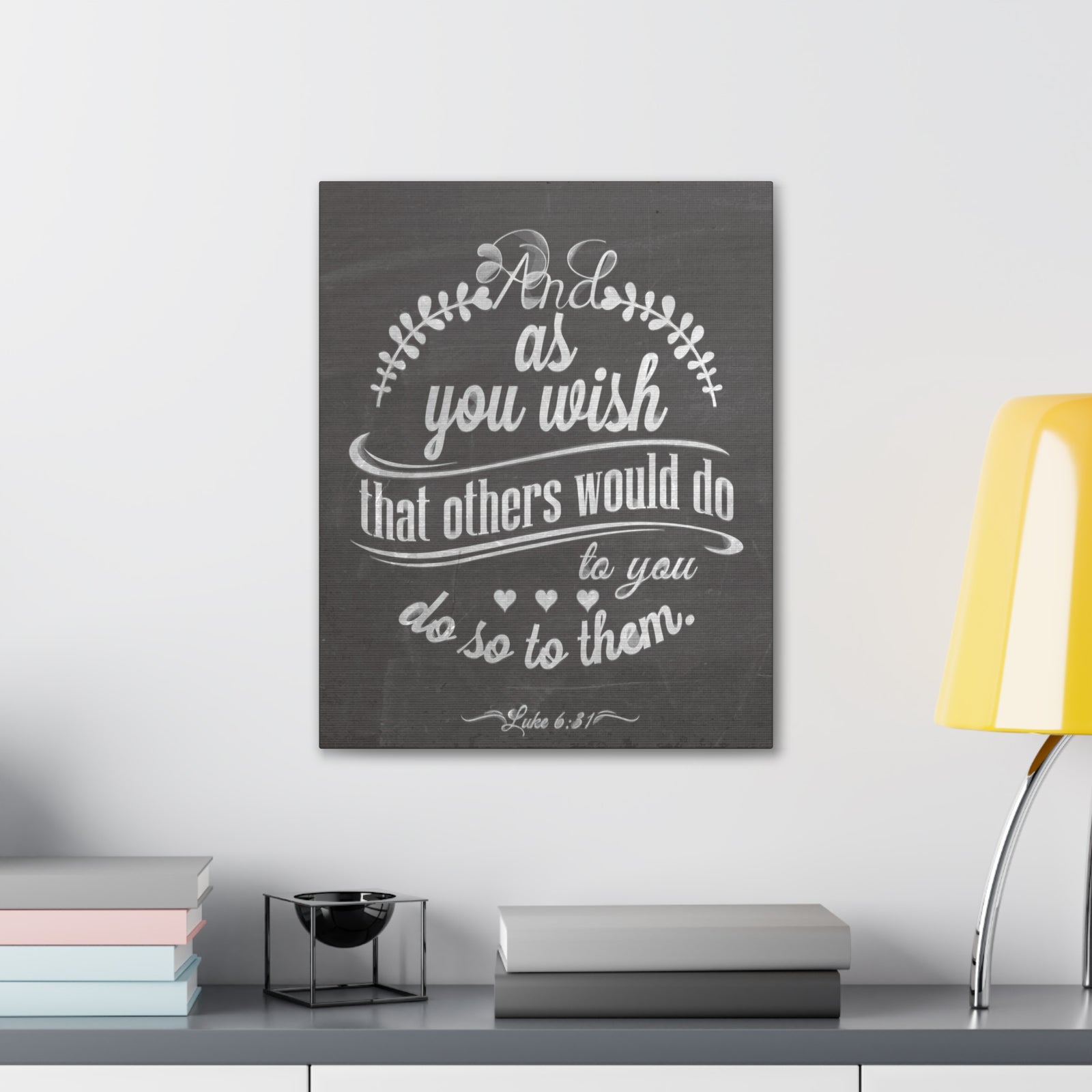 Scripture Canvas And As You Wish Luke 6:31 Christian Wall Art Bible Verse Print Ready To Hang-Express Your Love Gifts