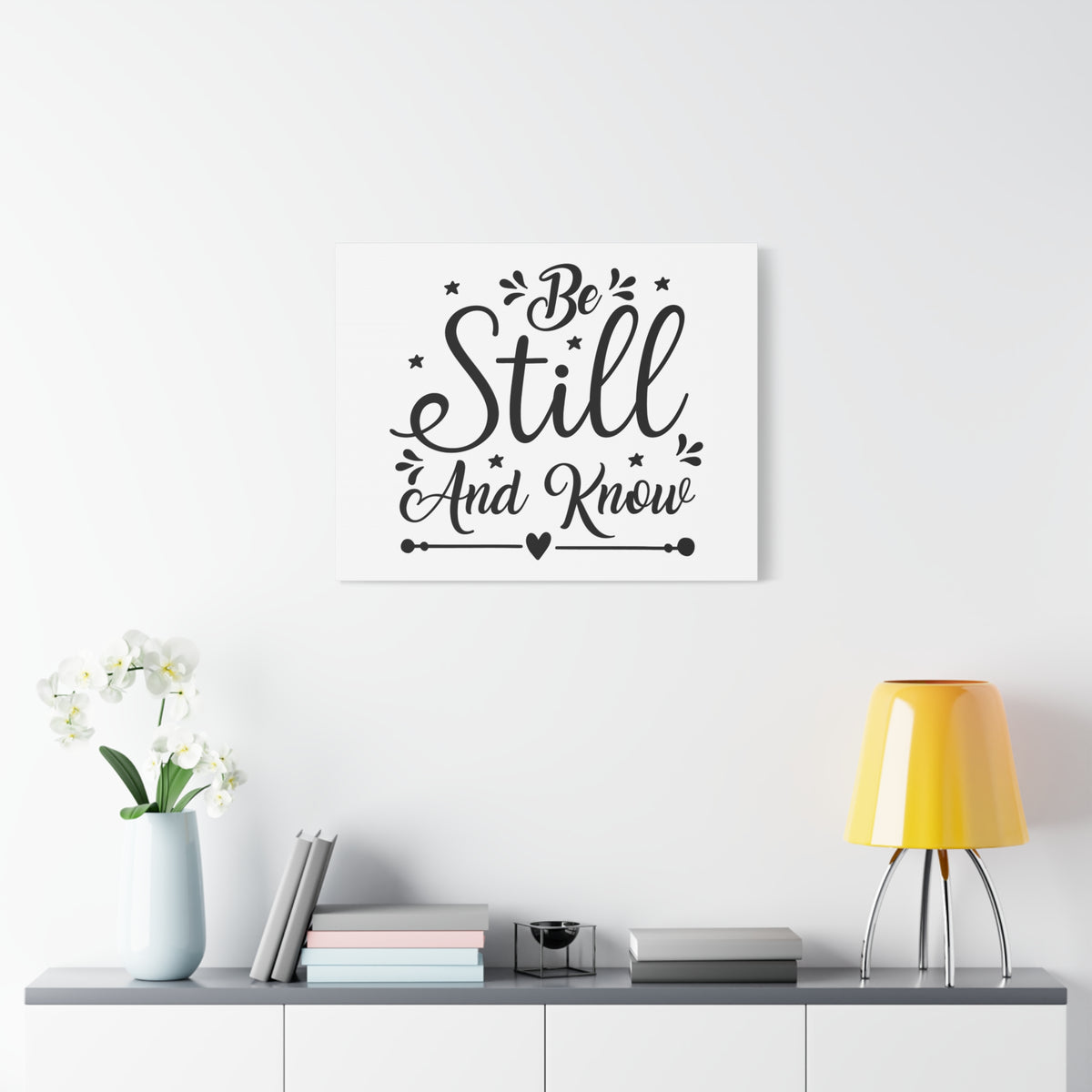 Scripture Canvas Be Still And Know Psalm 46:10 ESV Christian Wall Art Print Ready to Hang-Express Your Love Gifts