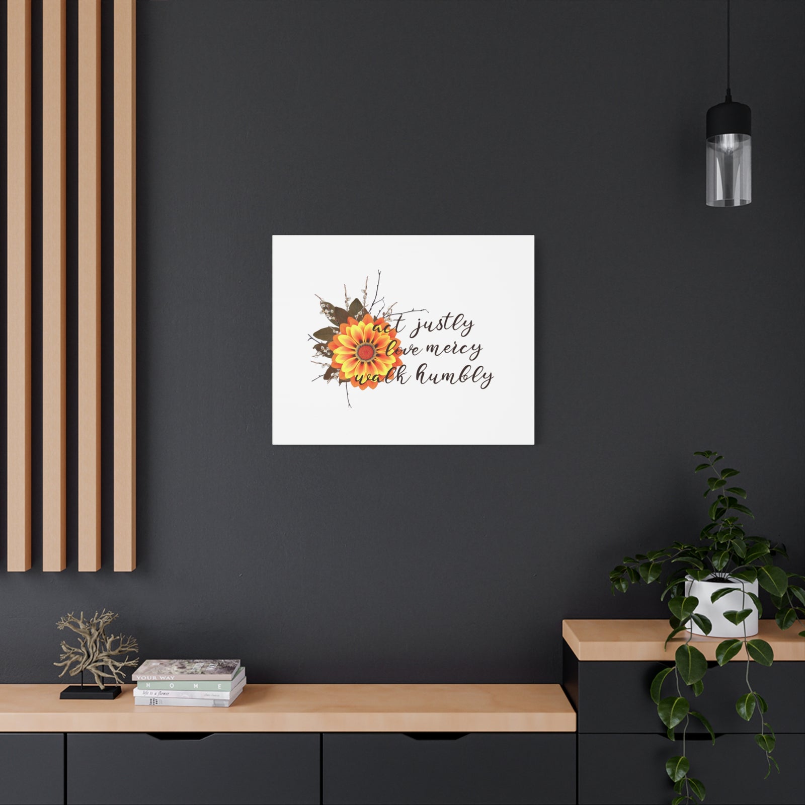 Scripture Walls Micah 6:8 Act Justly Sunflower Bible Verse Canvas Christian Wall Art Ready to Hang Unframed-Express Your Love Gifts