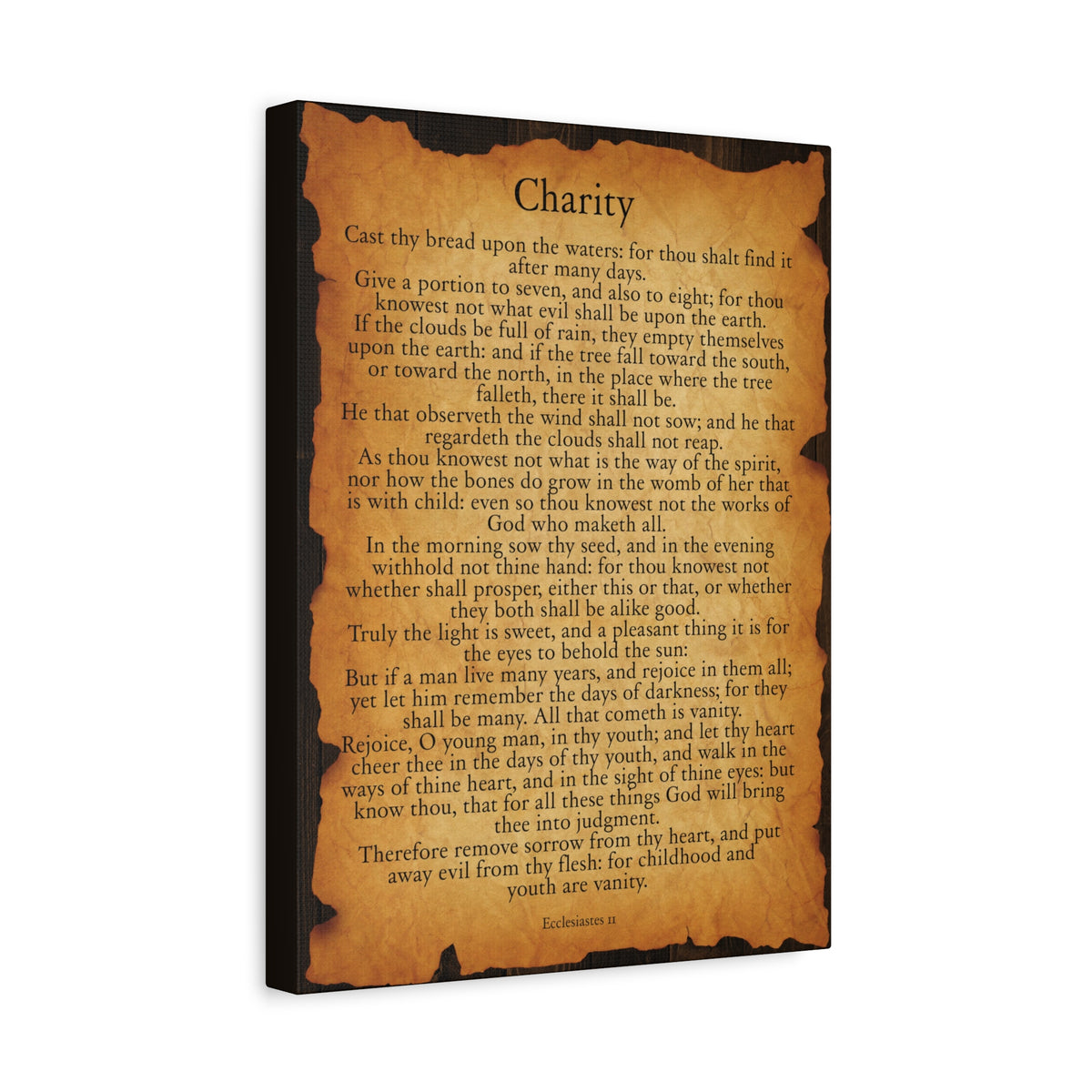 Scripture Walls Charity Ecclesiastes 11 Gold Brown Bible Verse Canvas Christian Wall Art Ready to Hang-Express Your Love Gifts