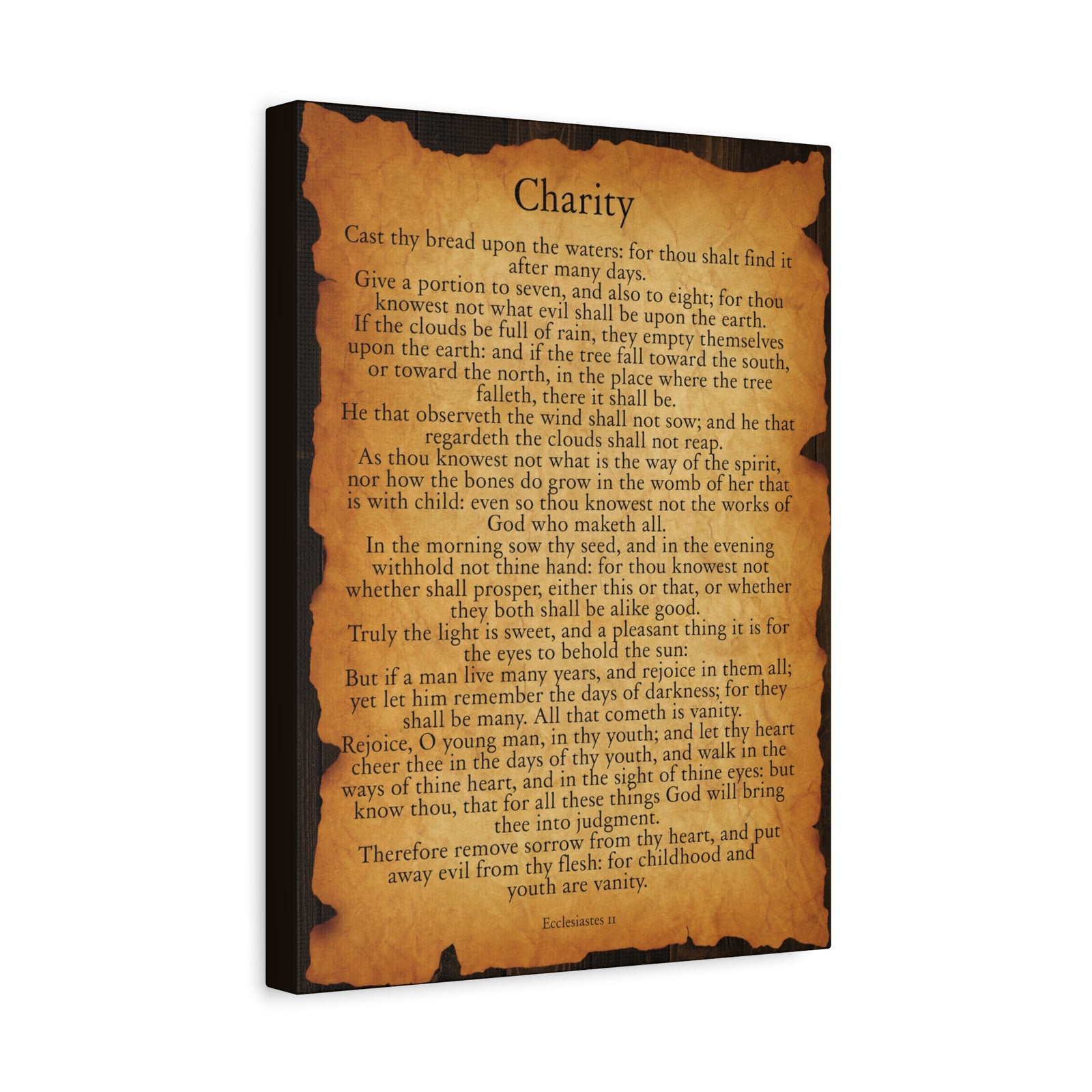 Scripture Walls Charity Ecclesiastes 11 Gold Brown Bible Verse Canvas Christian Wall Art Ready to Hang-Express Your Love Gifts