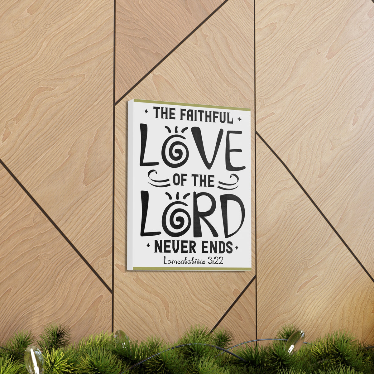 Scripture Canvas The Faithful Love Of The Lord Lamentations 3:22 Christian Wall Art Bible Verse Print Ready To Hang-Express Your Love Gifts