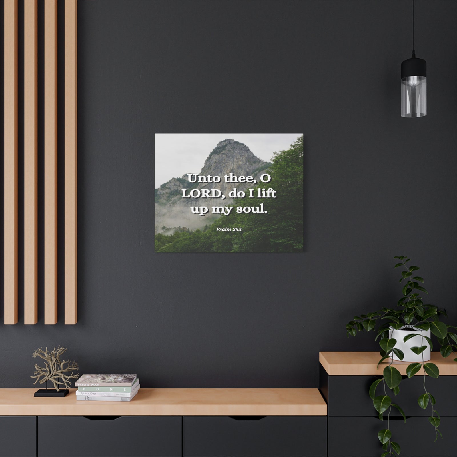 Scripture Canvas Lift Up Psalm 25:1 Christian Wall Art Bible Verse Print Ready to Hang-Express Your Love Gifts
